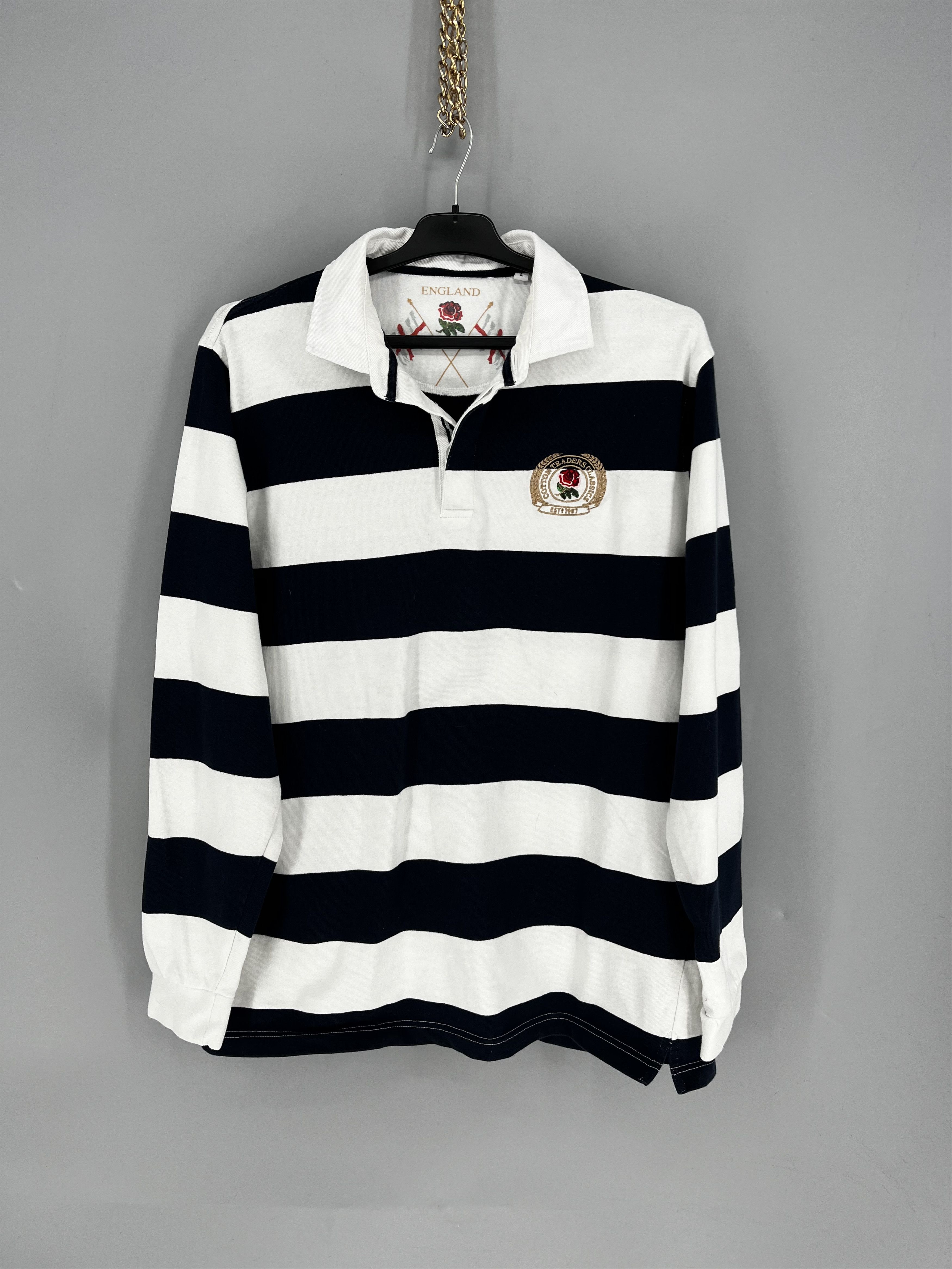 Cotton Traders England Rugby Polo Striped shirt
