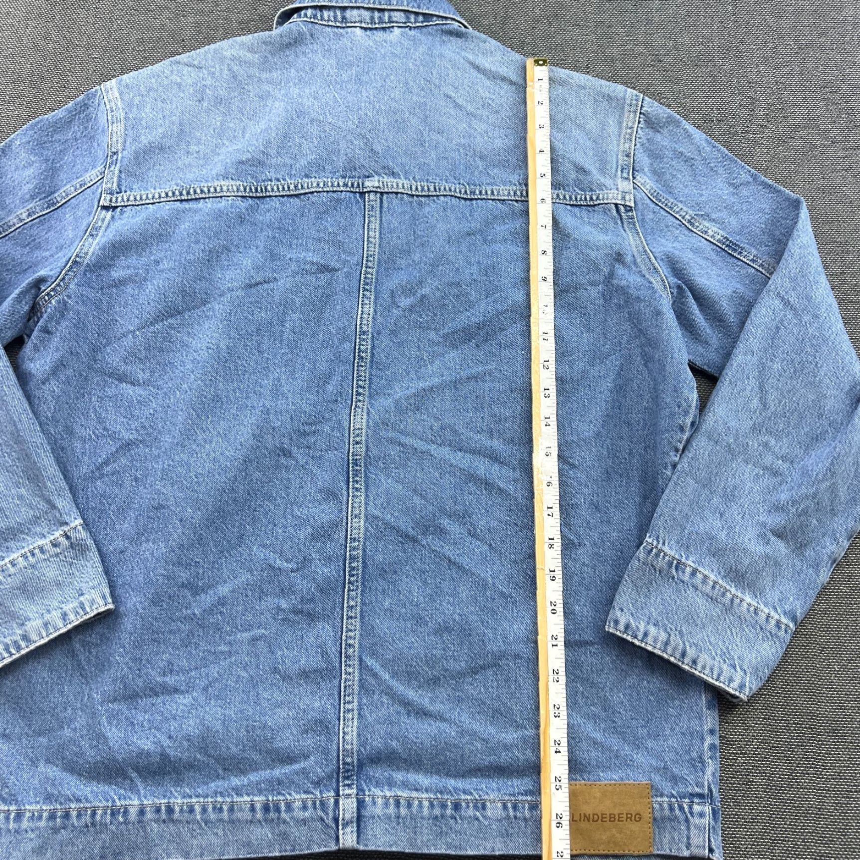 J.Lindeberg J Lindeberg Hunt Washed Denim Overshirt Mens Small Blue Button Pockets Size US S / EU 44-46 / 1 - 7 Thumbnail