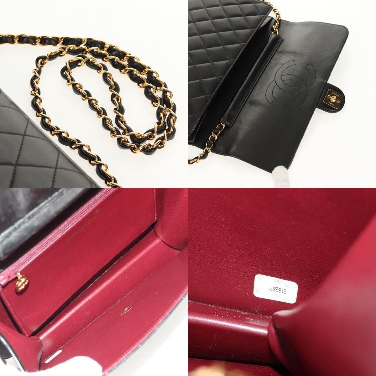 Chanel Chanel Chain Shoulder Bag Lamb Skin Black Gold CC Size ONE SIZE - 4 Thumbnail