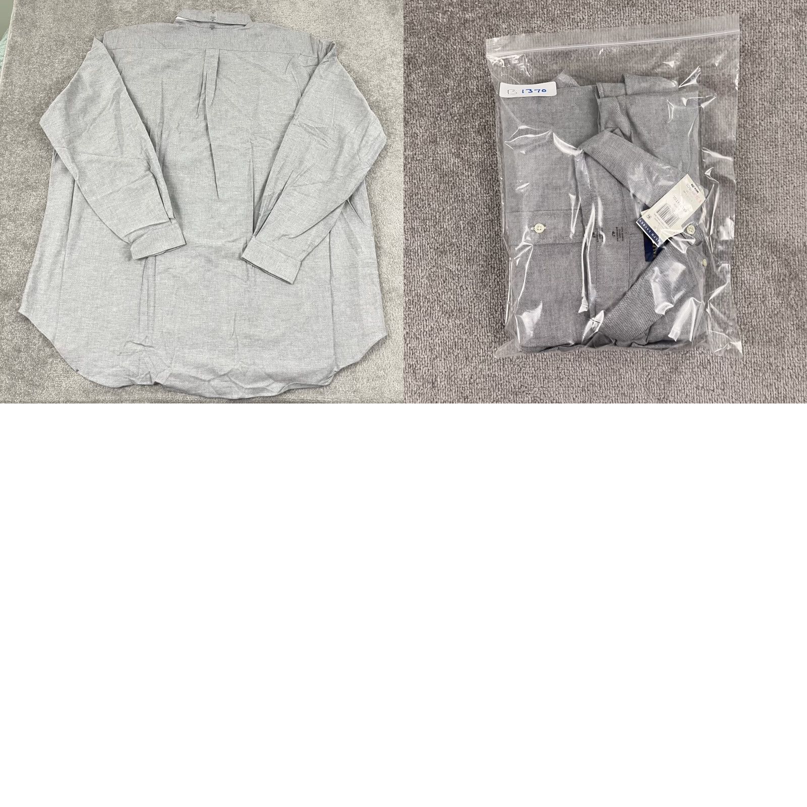 VINTAGE Ralph Lauren Shirt Mens 4XLT Tall Long Sleeve Button-Down Collared Cotton Gray Casual