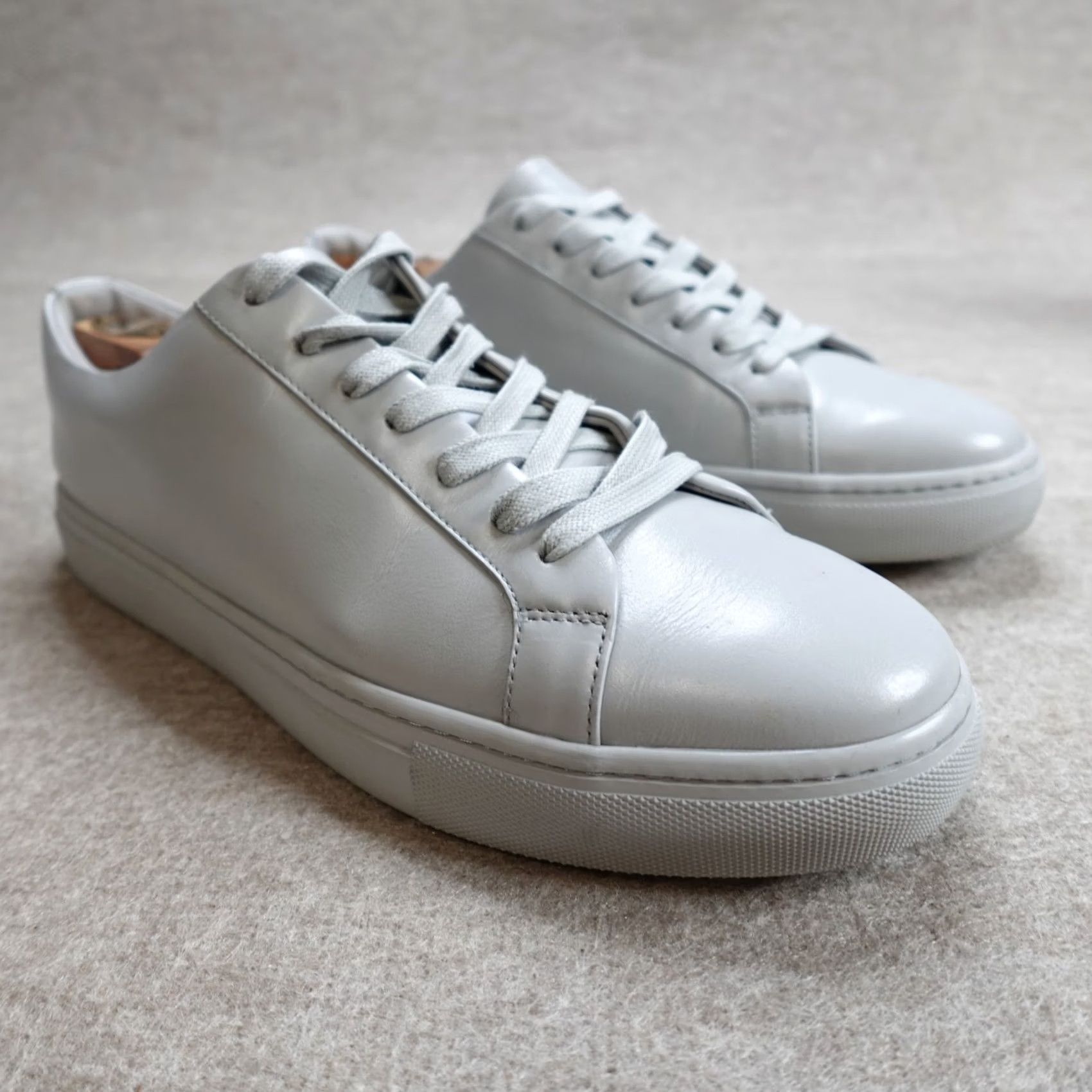 Vintage Thursday Everyday Sneaker Mens 11.5 Gray Solid Leather Size US 12 / EU 45 - 4 Thumbnail