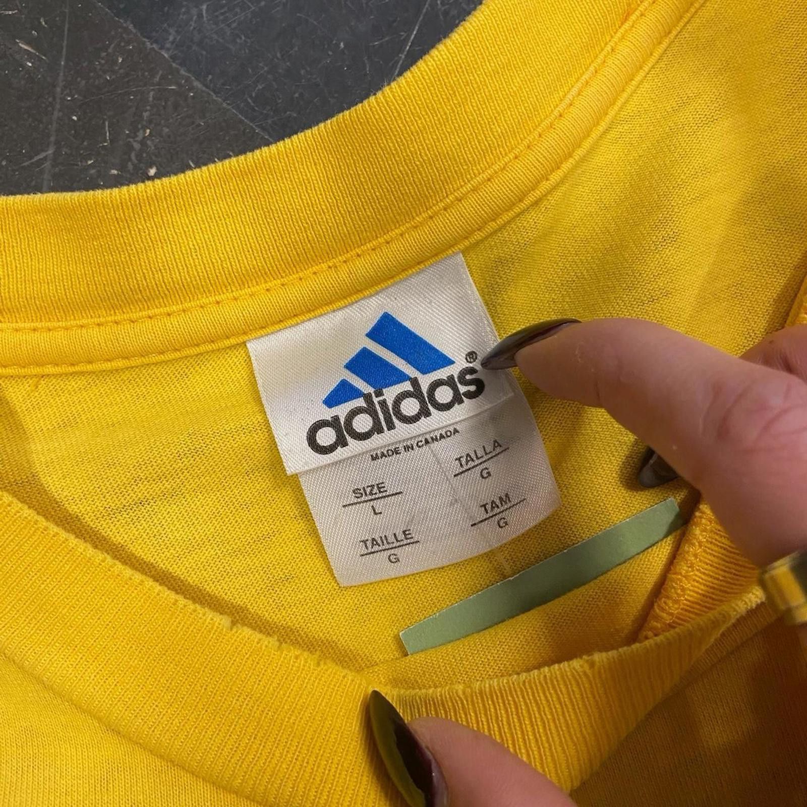 Adidas Vintage Yellow Adidas Tee Size US L / EU 52-54 / 3 - 6 Thumbnail