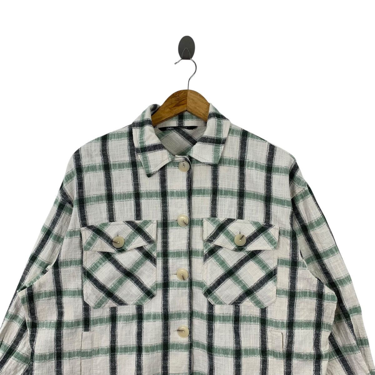 Zara ZARA Casualwear Designer Checkered Tartan Double Pocket Shir Size US S / EU 44-46 / 1 - 3 Thumbnail