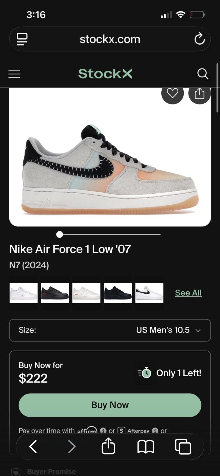Nike Nike Air Force 1 07’ N7 Size US 10.5 / EU 43-44 - 6 Thumbnail