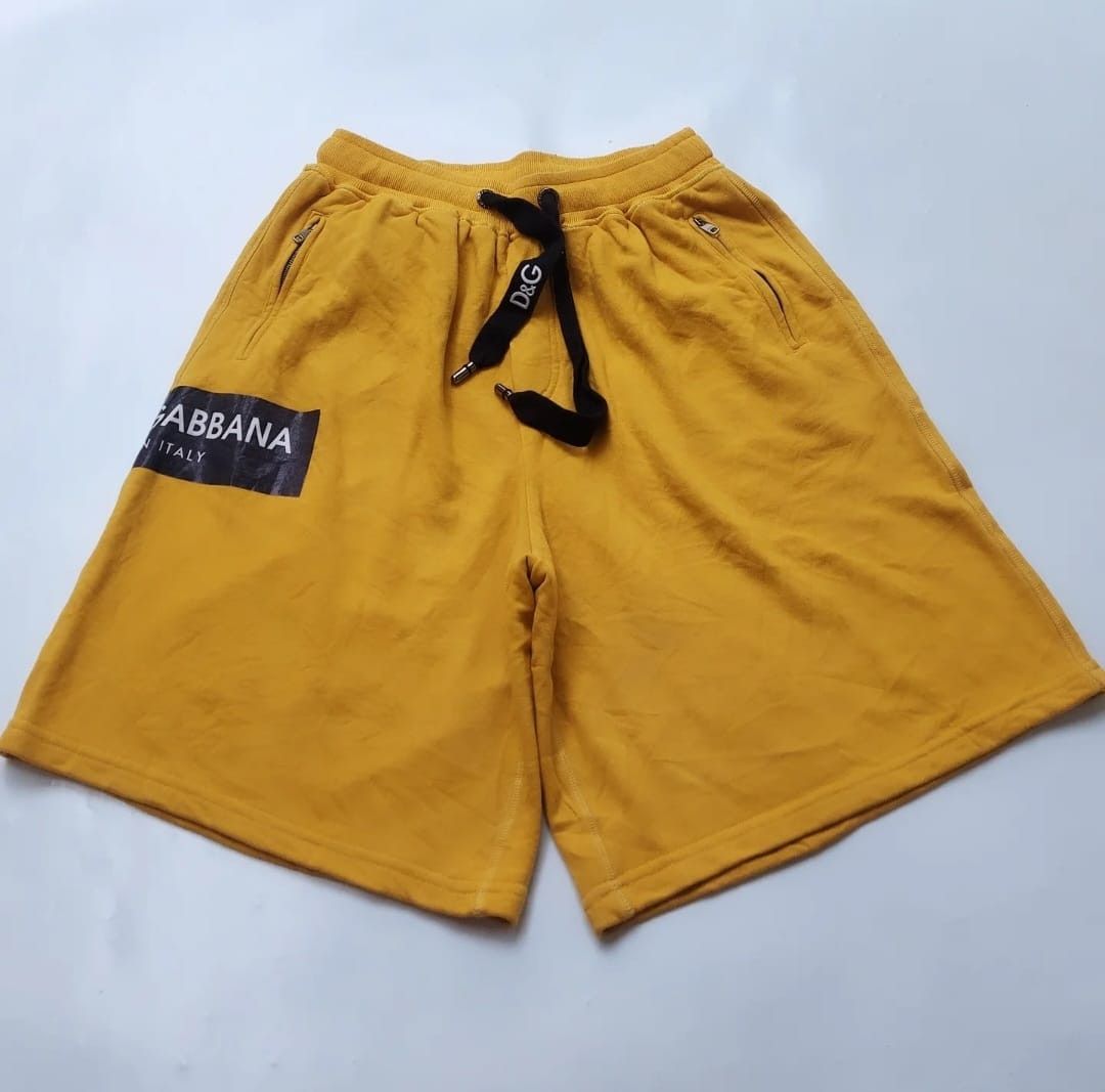 Dolce & Gabbana Dolce & Gabbana Yellow Logo Sweat Shorts Size US 30 / EU 46 - 16 Thumbnail