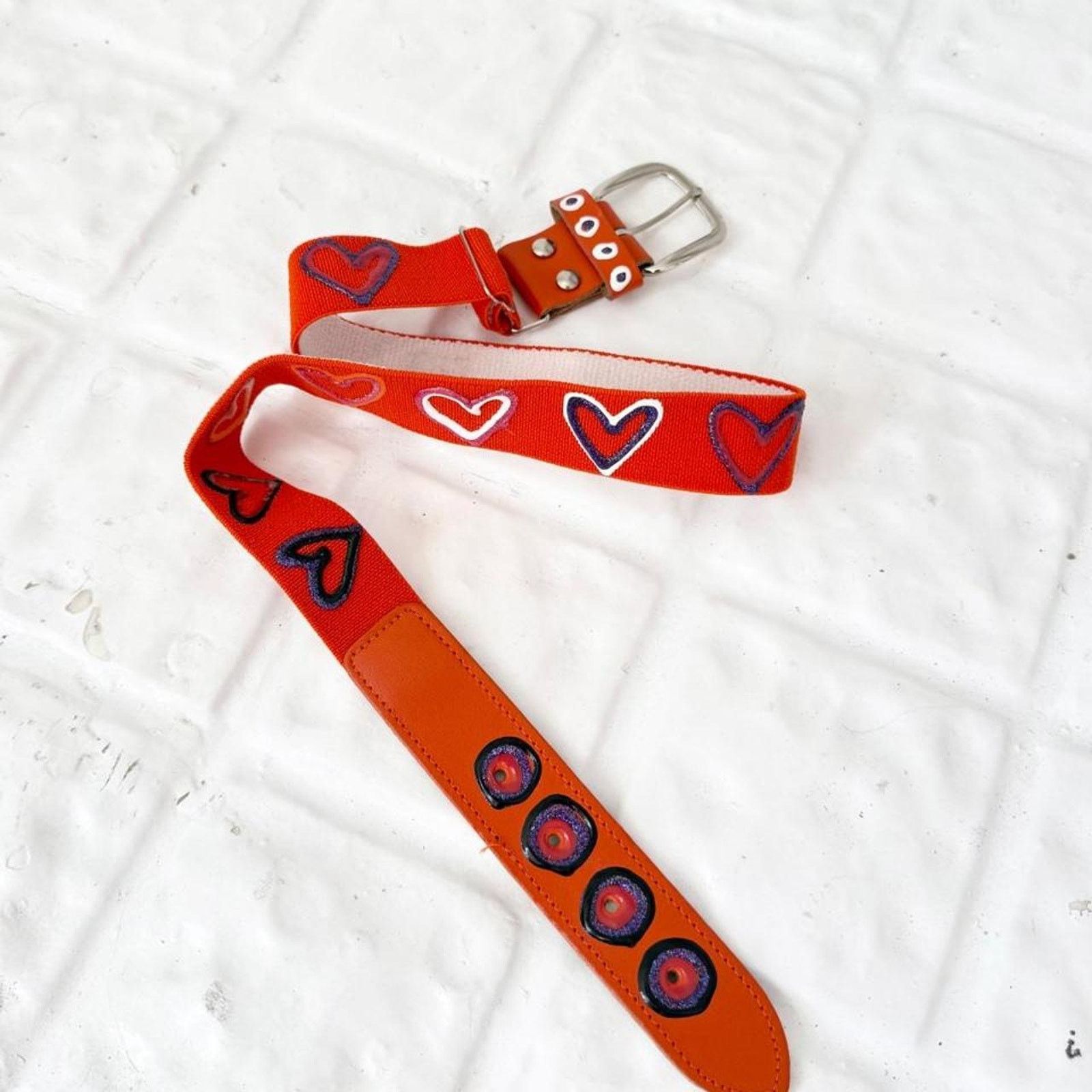 Other ✿ y2k heart belt ⋆ hand painted ✿ Size ONE SIZE - 1 Thumbnail