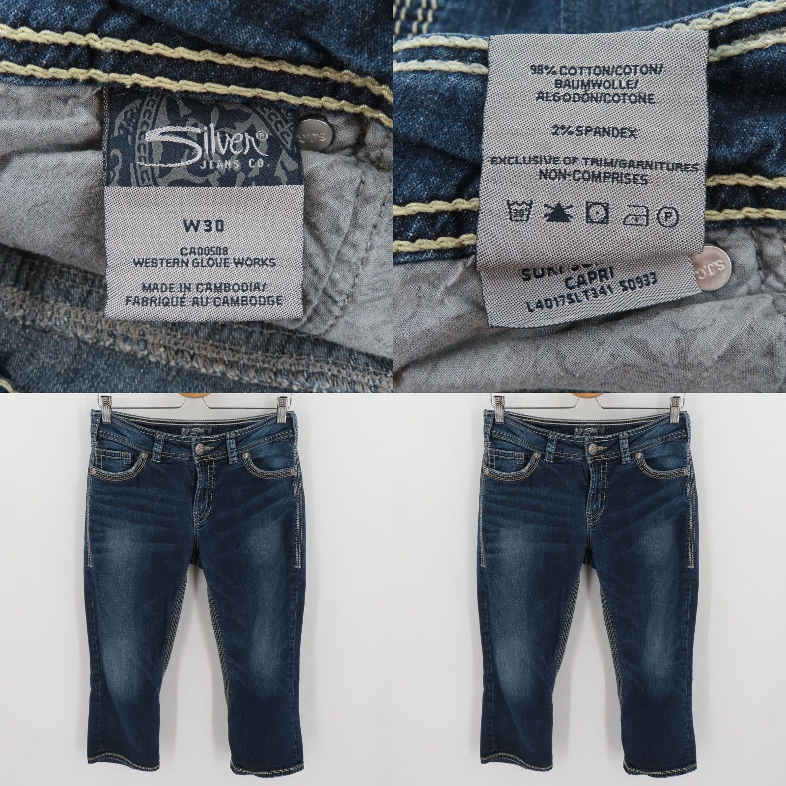 Silver Jeans Co. Silver Jeans Capri Denim Blue Jeans Suki Surplus 30 Womens Cotton Denim Capri Jeans 5-Pocket Design Blue Size 30" / US 8 / IT 44 - 8 Thumbnail