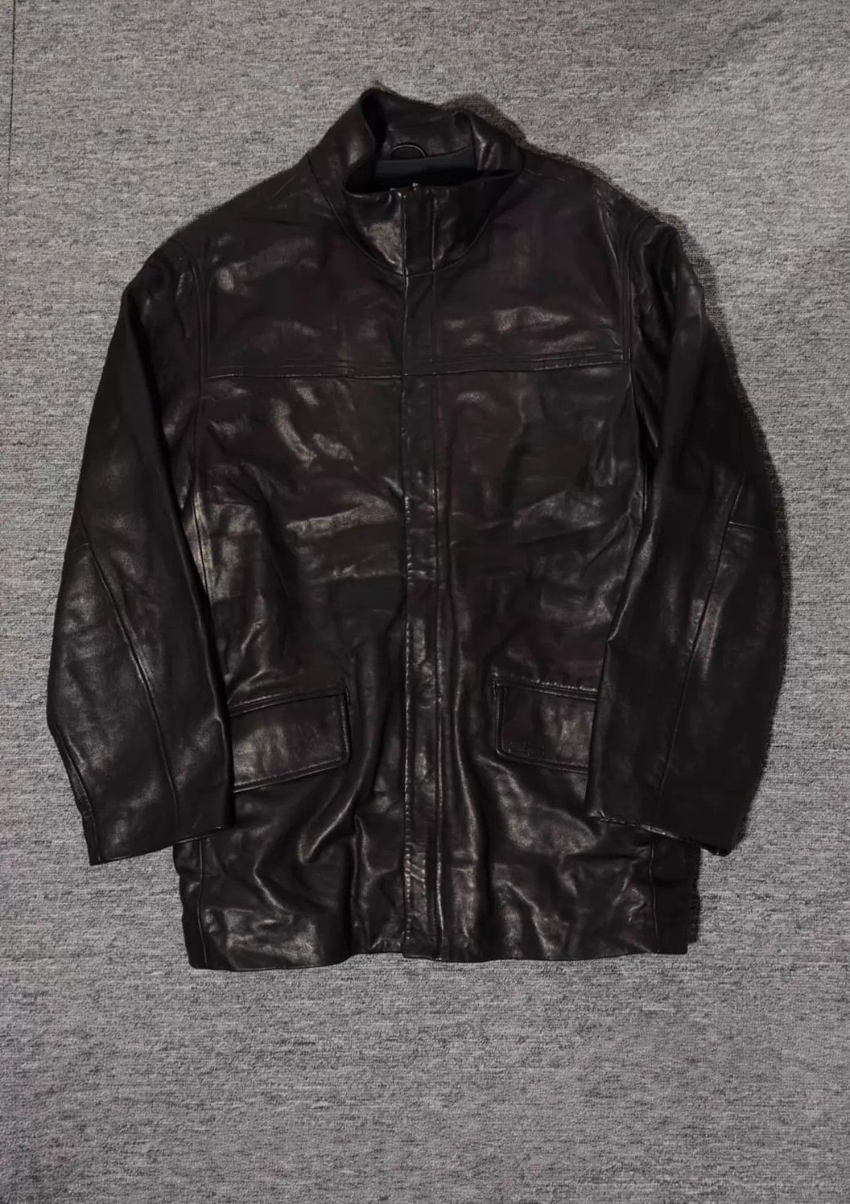 Balenciaga Black Leather Jacket with Zip Closure and Pockets - Size L Size US L / EU 52-54 / 3 - 1 Thumbnail