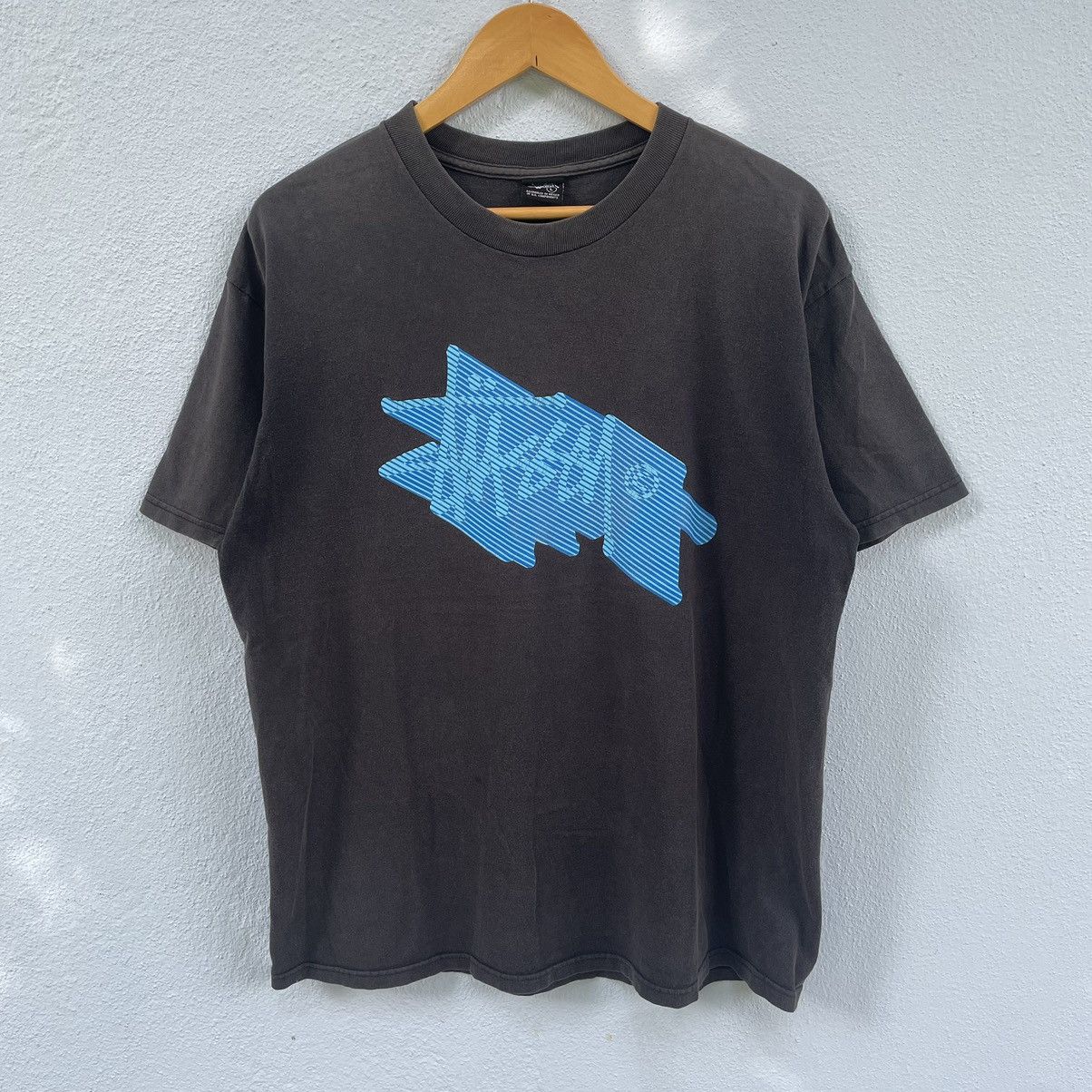 image of Vintage Y2K Stussy Mirror Print Size L in Black, Men's