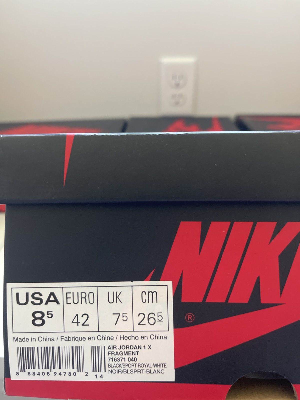 Fragment Design × Jordan Brand 2014 Fragment Design x Air Jordan 1 Retro High OG 8.5 Size US 8.5 / EU 41-42 - 7 Thumbnail