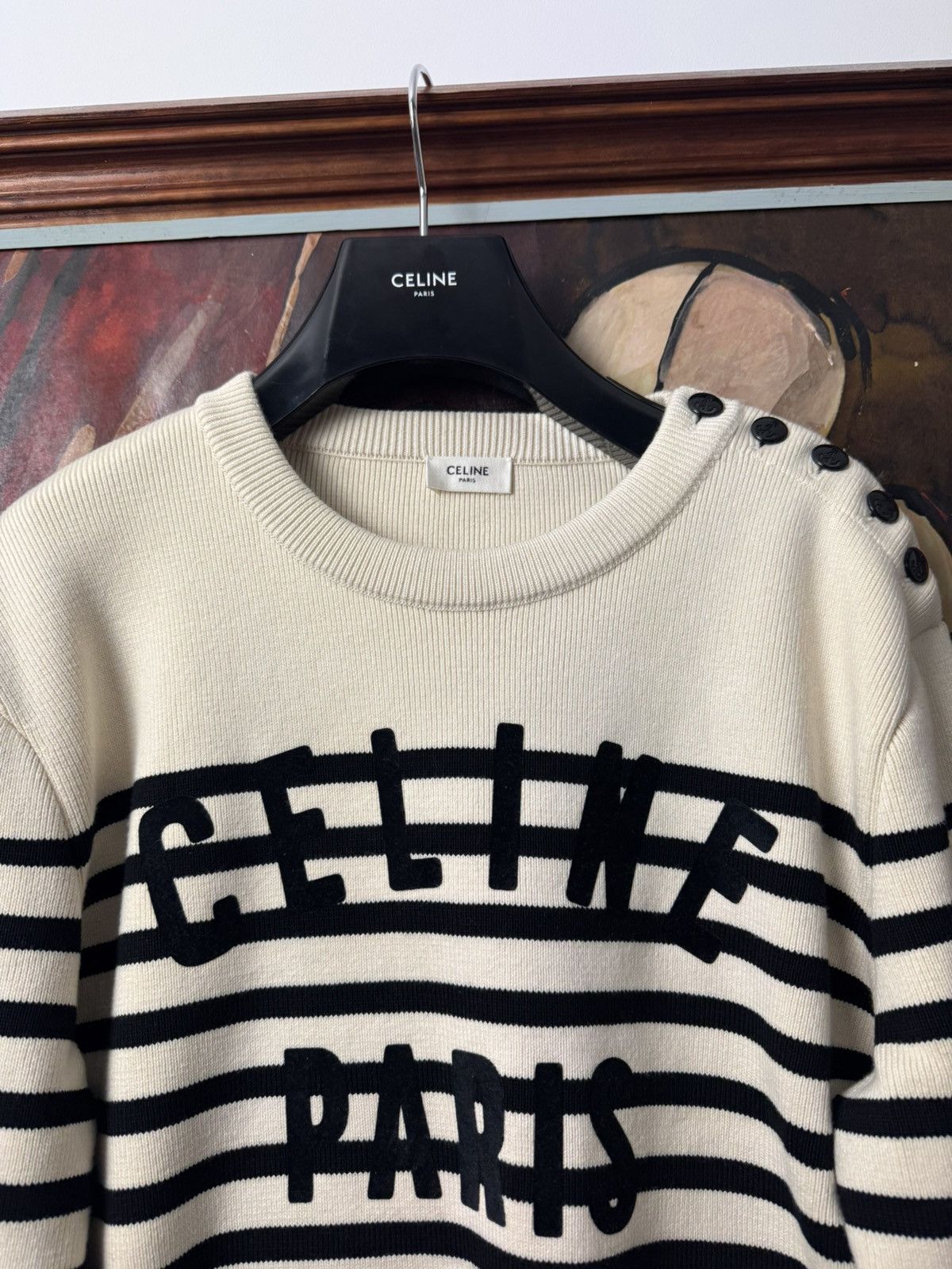 Celine × Hedi Slimane Celine Stripes Hedi Slimane Sweater Designer Luxury High End Size US M / EU 48-50 / 2 - 2 Thumbnail