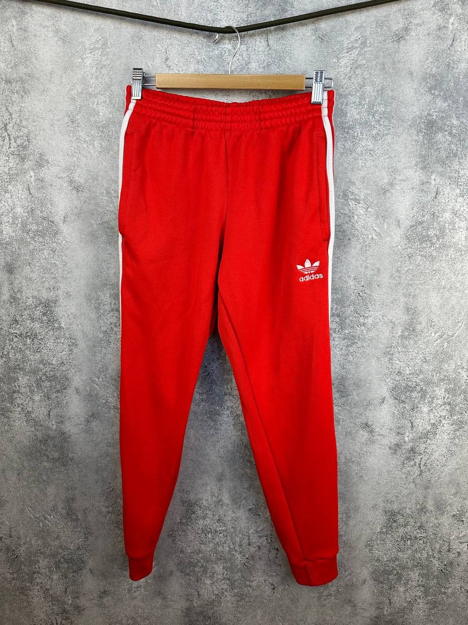 Adidas Adidas Originals Trefoil Red 3-Stripe Track Pants Joggers Size US 30 / EU 46 - 1 Thumbnail