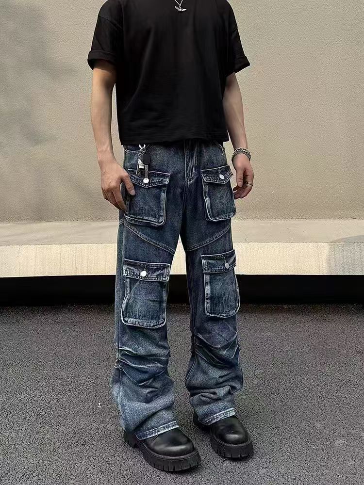 Japanese Brand × Jean High Street Heavy Washed Multi-Pocket Workwear Jeans Size US 30 / EU 46 - 2 Thumbnail