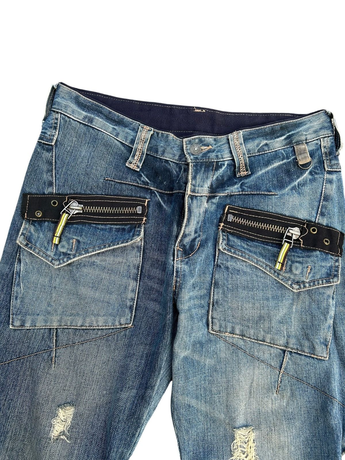 Kapital PPFM Japanese Punk Bondage Distressed Denim Jeans Size US 32 / EU 48 - 5 Thumbnail