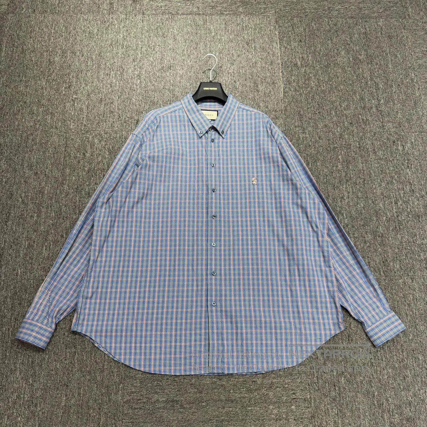 Gucci Blue Checkered Long Sleeve Button-Up Shirt. Size US S / EU 44-46 / 1 - 1 Thumbnail