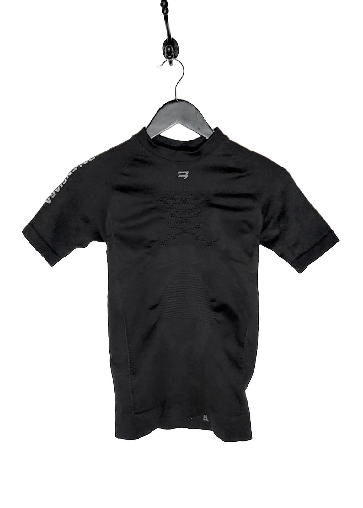 Balenciaga Balenciaga 2023 Black Logo Ruched Biker T-shirt Size L / US 10 / IT 46 - 1 Thumbnail