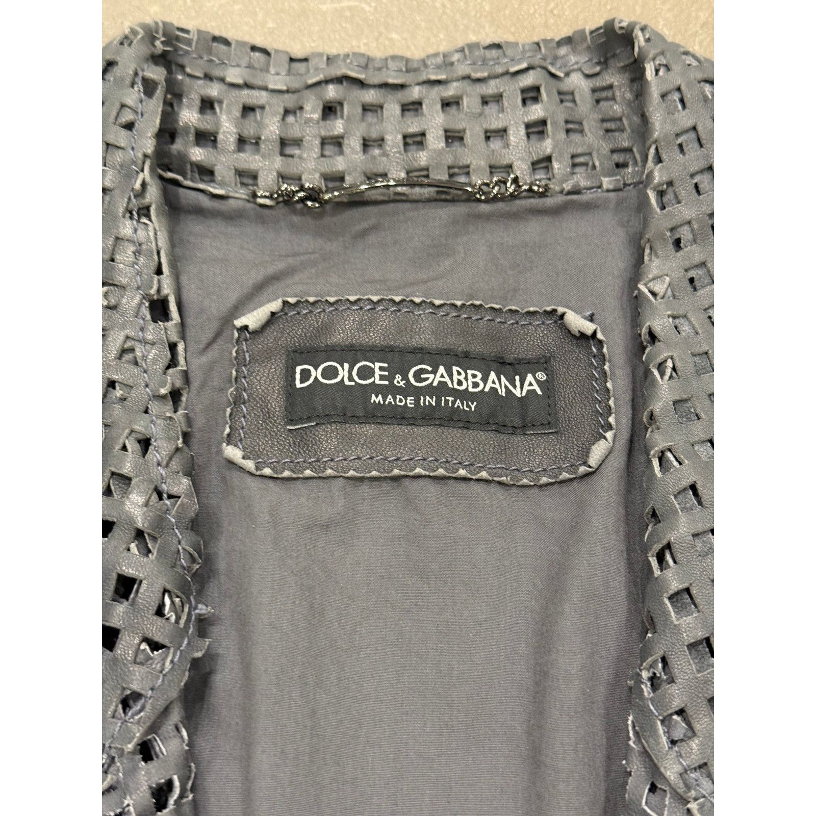 Dolce & Gabbana S/S2012 Dolce & Gabbana runway laser cut leather blazer Size L / US 10 / IT 46 - 7 Thumbnail