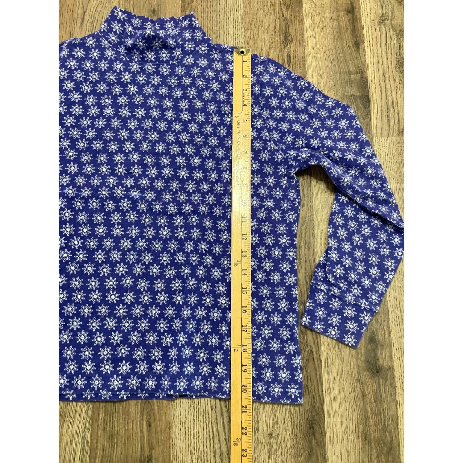 Lands' End Lands' End Shirt Women’s Small Purple White Long Sleeve Turtleneck Size S / US 4 / IT 40 - 6 Thumbnail