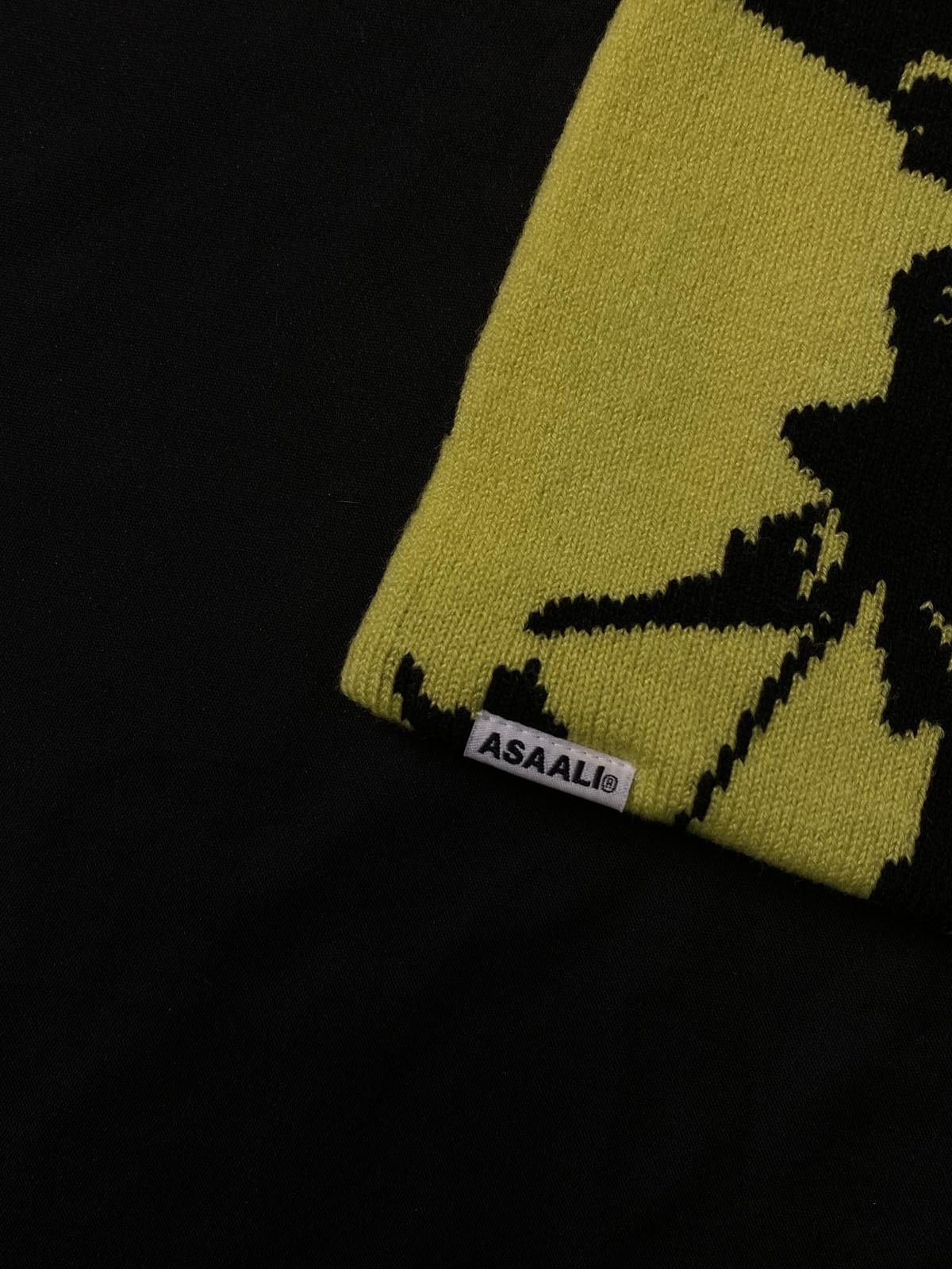 Asaali Rare Asaali Cartel Skully No Cuff Knit Yellow Beanie Hats OS Size ONE SIZE - 6 Thumbnail