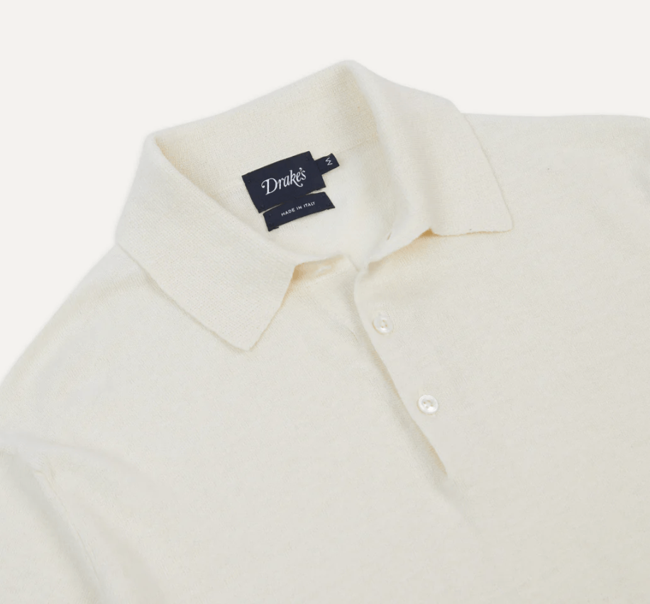 Drake's Blue Knitted Crepe Cotton Short-Sleeve Polo Shirt Size US M / EU 48-50 / 2 - 2 Thumbnail