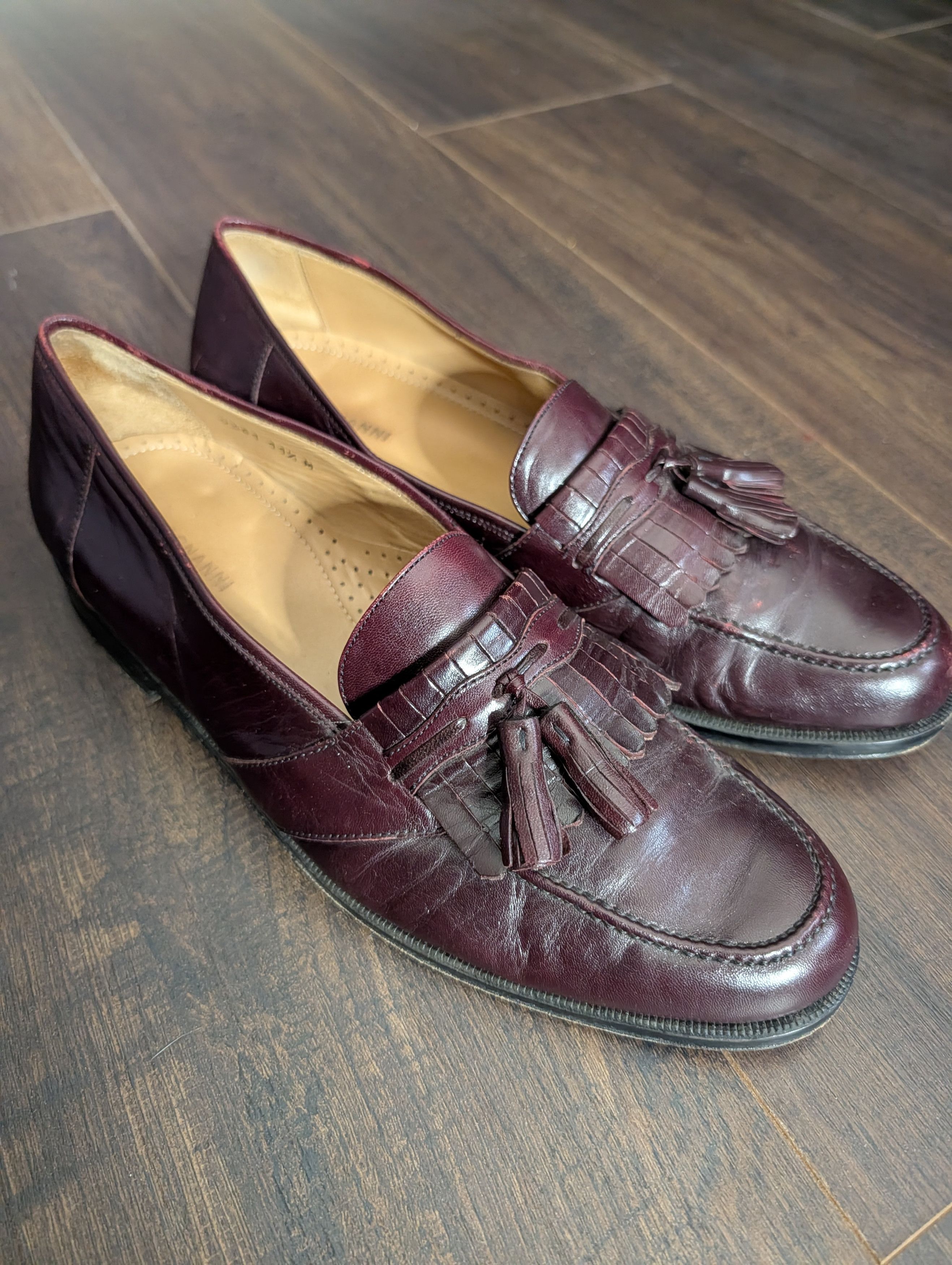 Magnanni Burgundy/Wine Leather Tassel Kiltie Loafers 11.5 Size US 11.5 / EU 44-45 - 2 Thumbnail