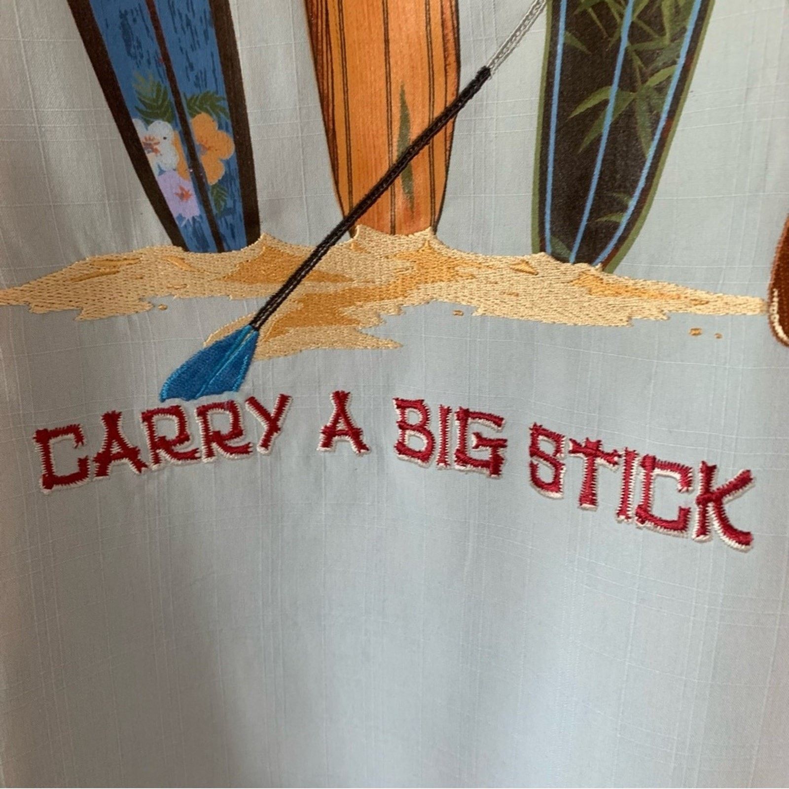 Tommy Bahama Tommy Bahama Silk Carry A Big Stick Embroidery Surfboards Size US S / EU 44-46 / 1 - 7 Thumbnail