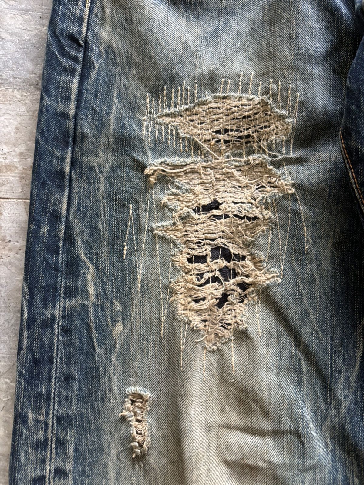 Edwin edwin distressed japanese denim studded skull punk sashiko Size US 28 / EU 44 - 10 Thumbnail