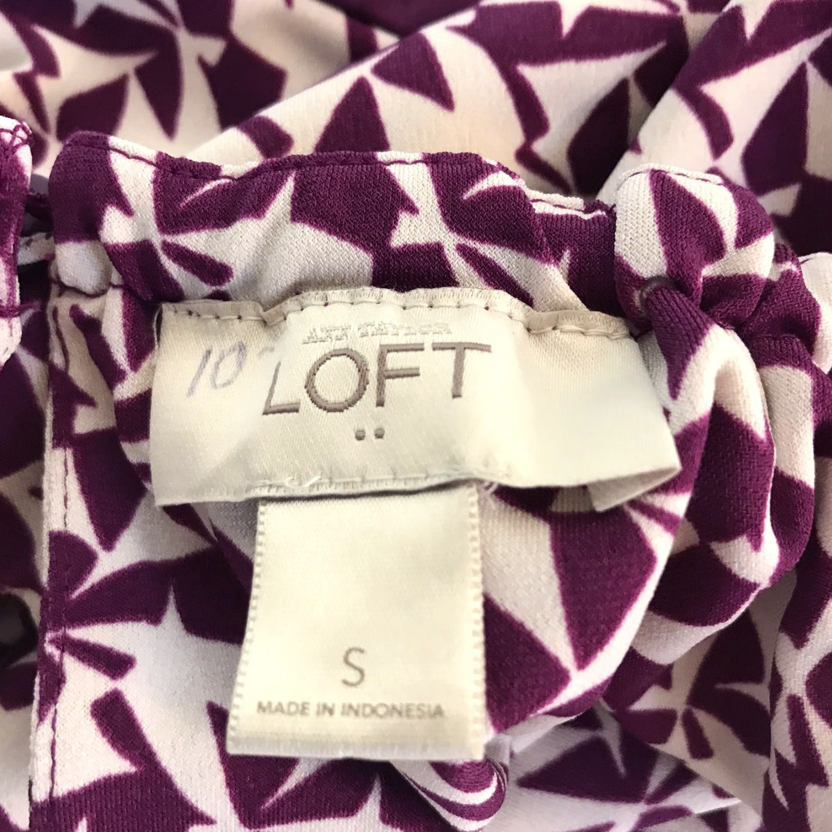 Loft LOFT Purple/White Strappy Halter Sundress Women Size S Knee-Length Geometric Size S / US 4 / IT 40 - 4 Thumbnail
