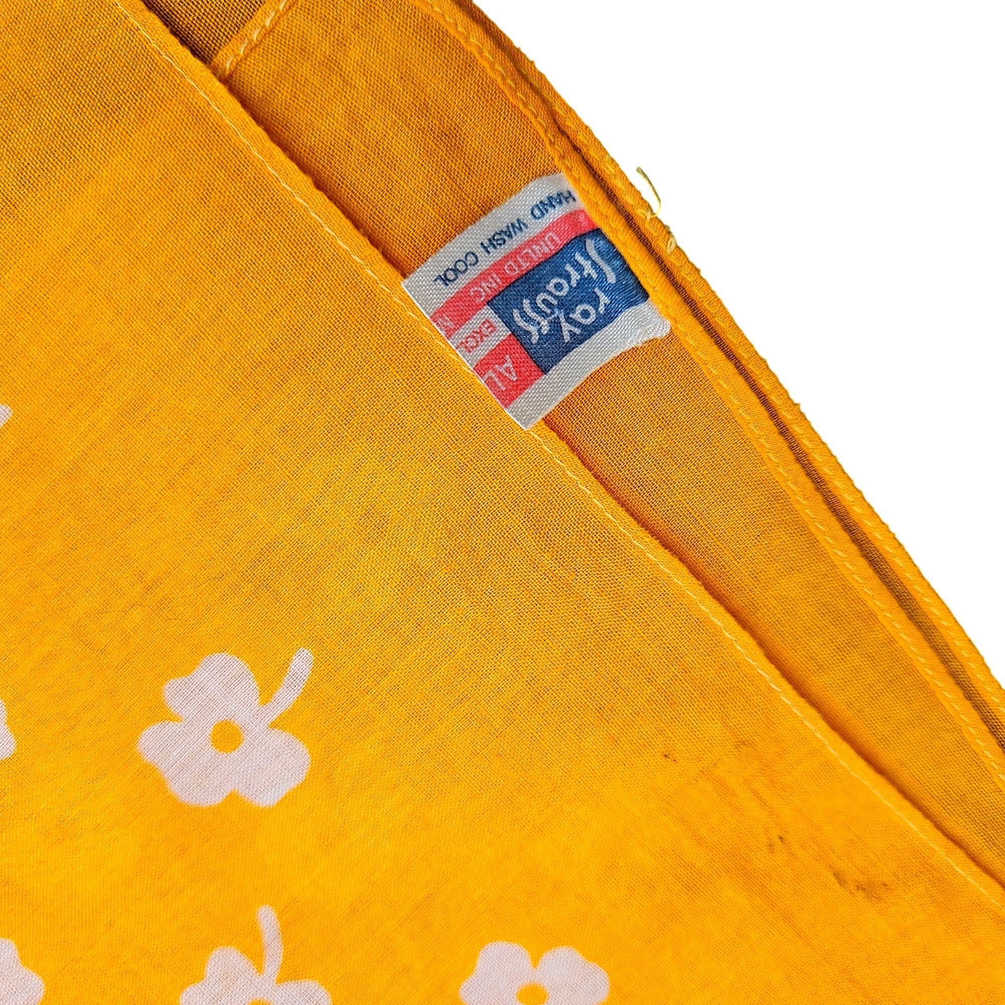 Vintage Ray Strauss 1960s Mod Cotton Scarf Pair Turquoise Marigold M Size ONE SIZE - 12 Thumbnail