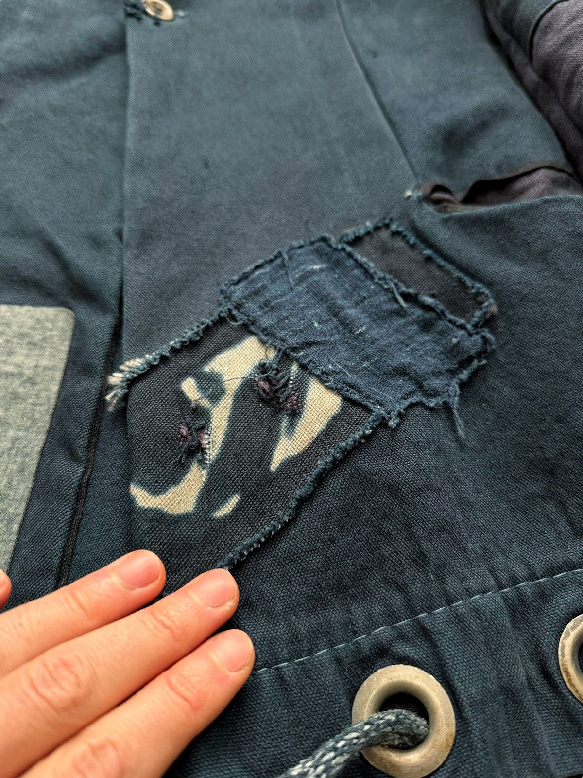 Greg Lauren 2014 OG THE BLUE Patchwork Mailbag Blazer Size US S / EU 44-46 / 1 - 11 Thumbnail