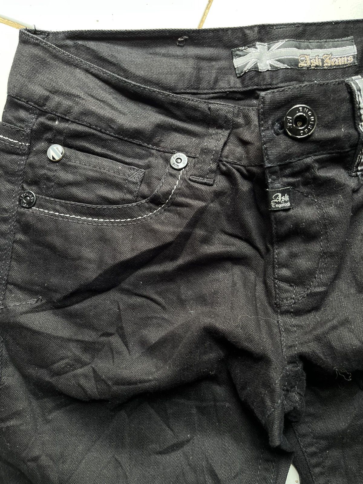 Tornado Mart 2000s A.S.K. Enquired black vkei flare glitter jeans Size US 29 - 6 Thumbnail
