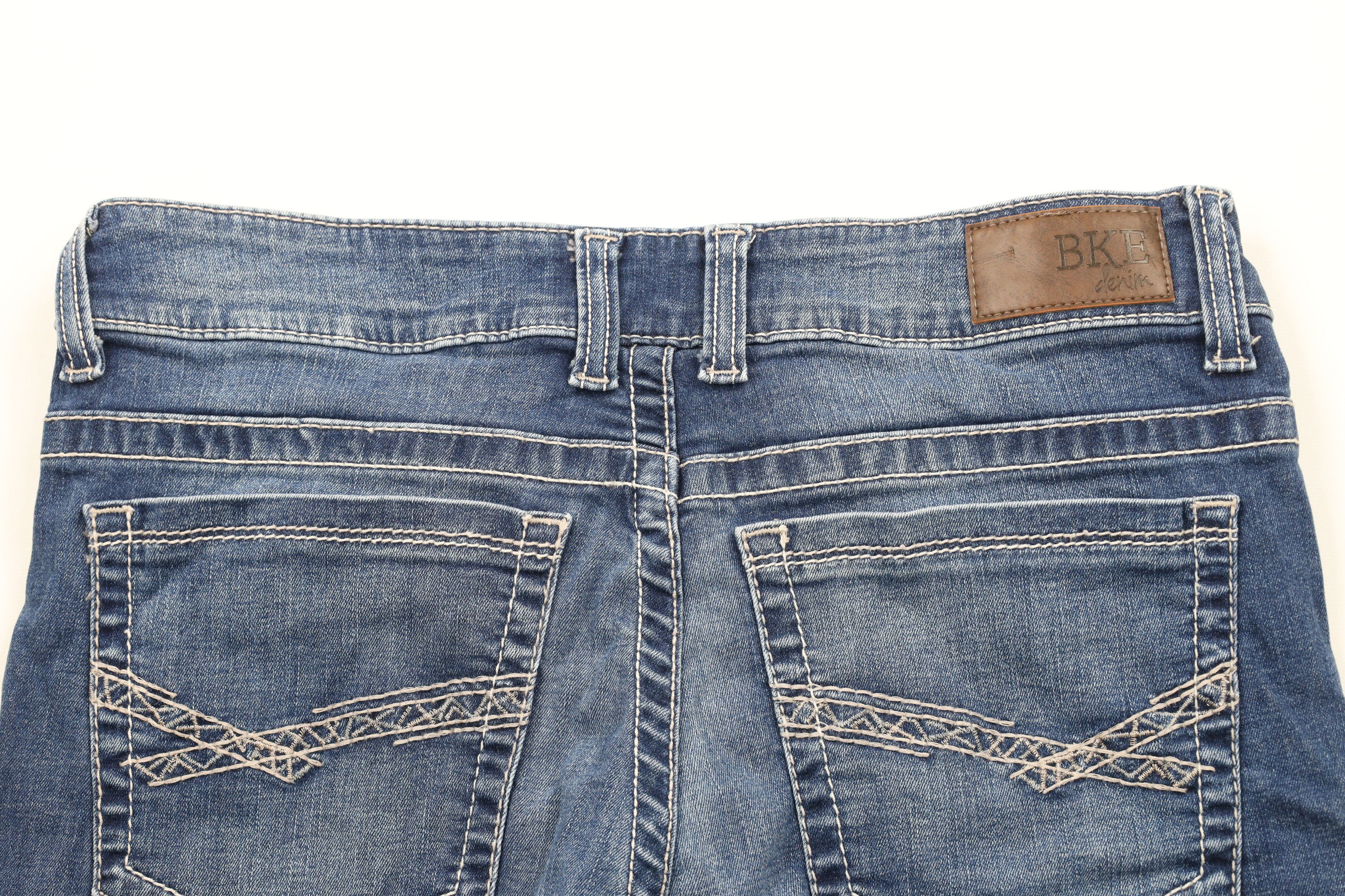 Vintage Buckle BKE Thick Stitch Cut Off Denim Jean Shorts Jorts Blue Size 31" - 9 Thumbnail