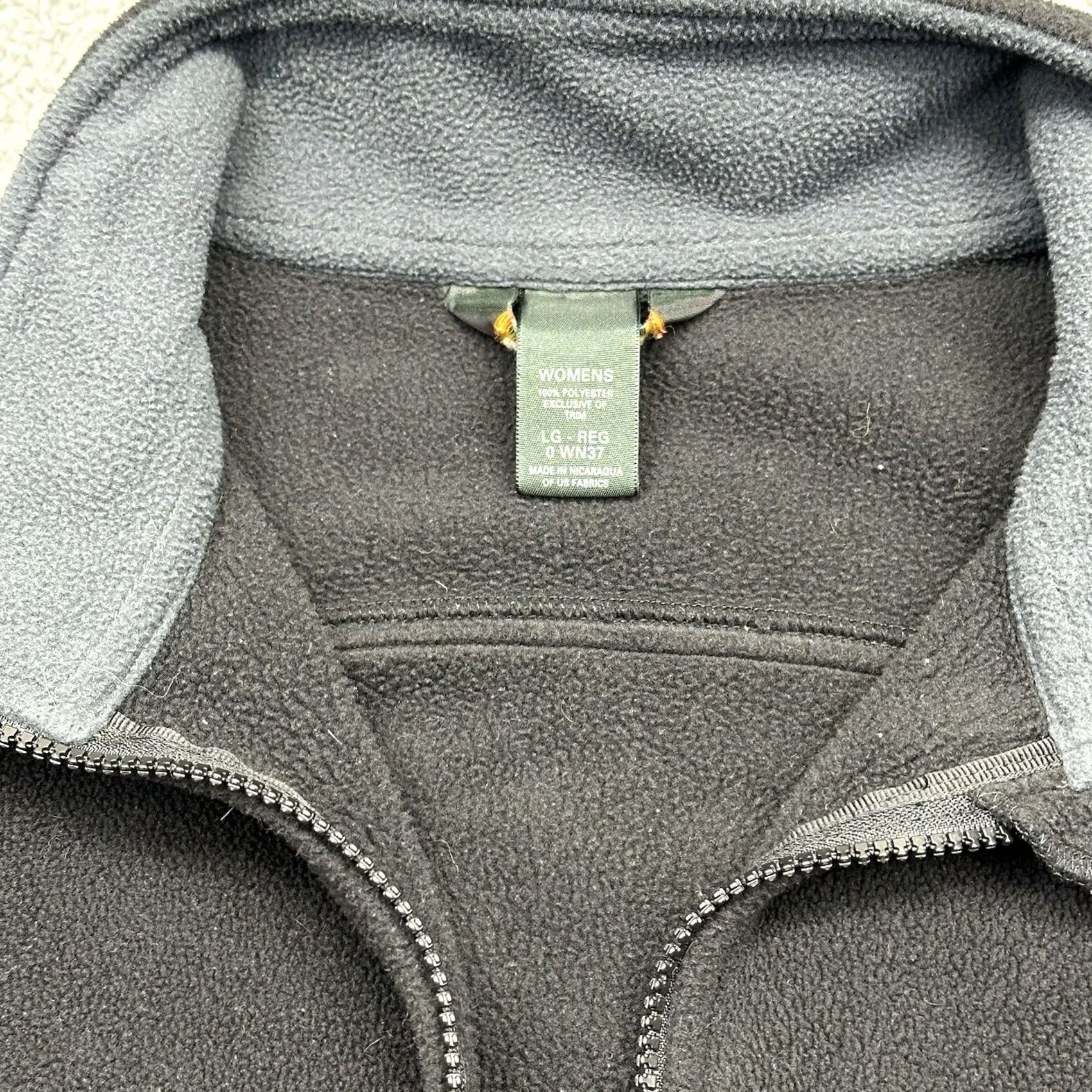 Vintage LL Bean Jacket Womens Large Regular Black Polyester Fleece 1/4 Zip Pullover WN37 Size L / US 10 / IT 46 - 4 Thumbnail