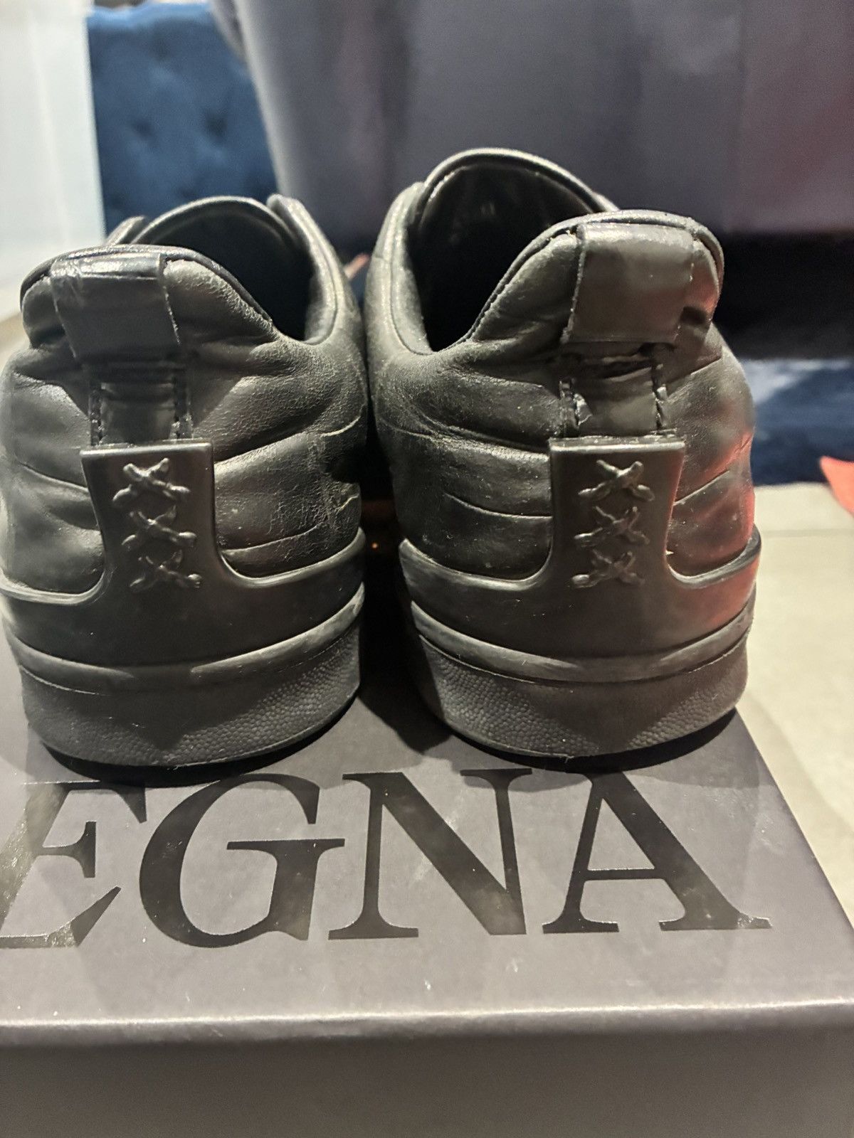 Ermenegildo Zegna Zegna black croc print triple stitch uk 7 eu 41 Size US 8 / EU 41 - 5 Thumbnail