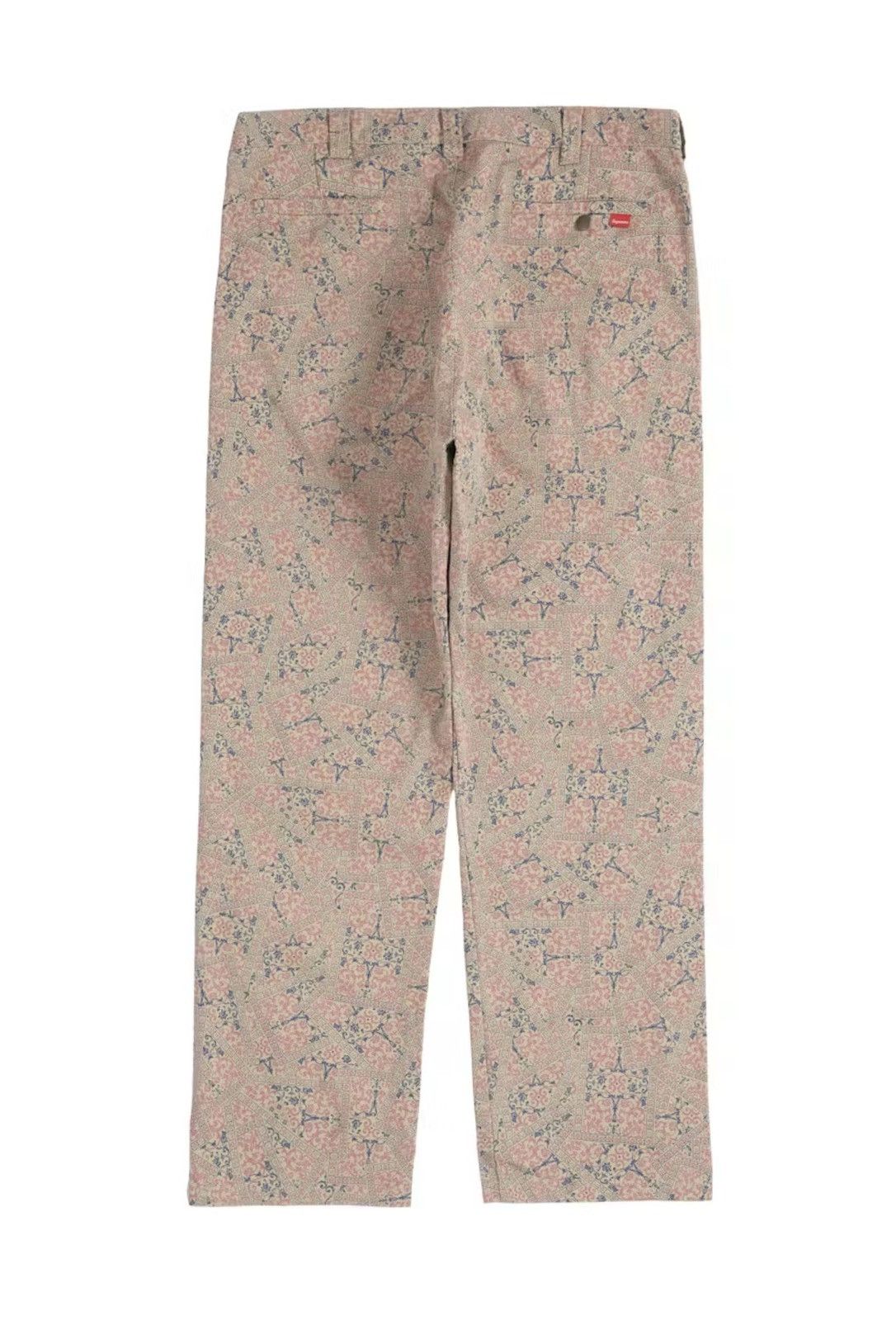 Supreme Supreme Work Pant Khaki Floral Cards Sz: 30 Size US 30 / EU 46 - 2 Thumbnail