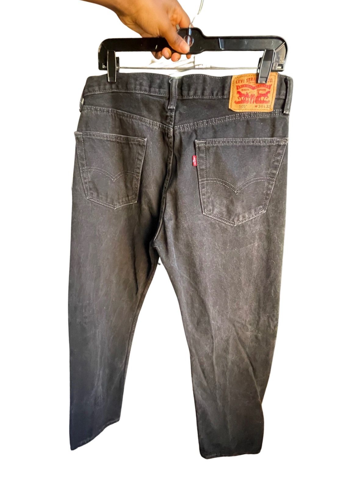 Levi's Vintage Clothing Black Vintage Low Rise Straight Leg Levi 505s’ Jeans Size US 34 / EU 50 - 3 Thumbnail