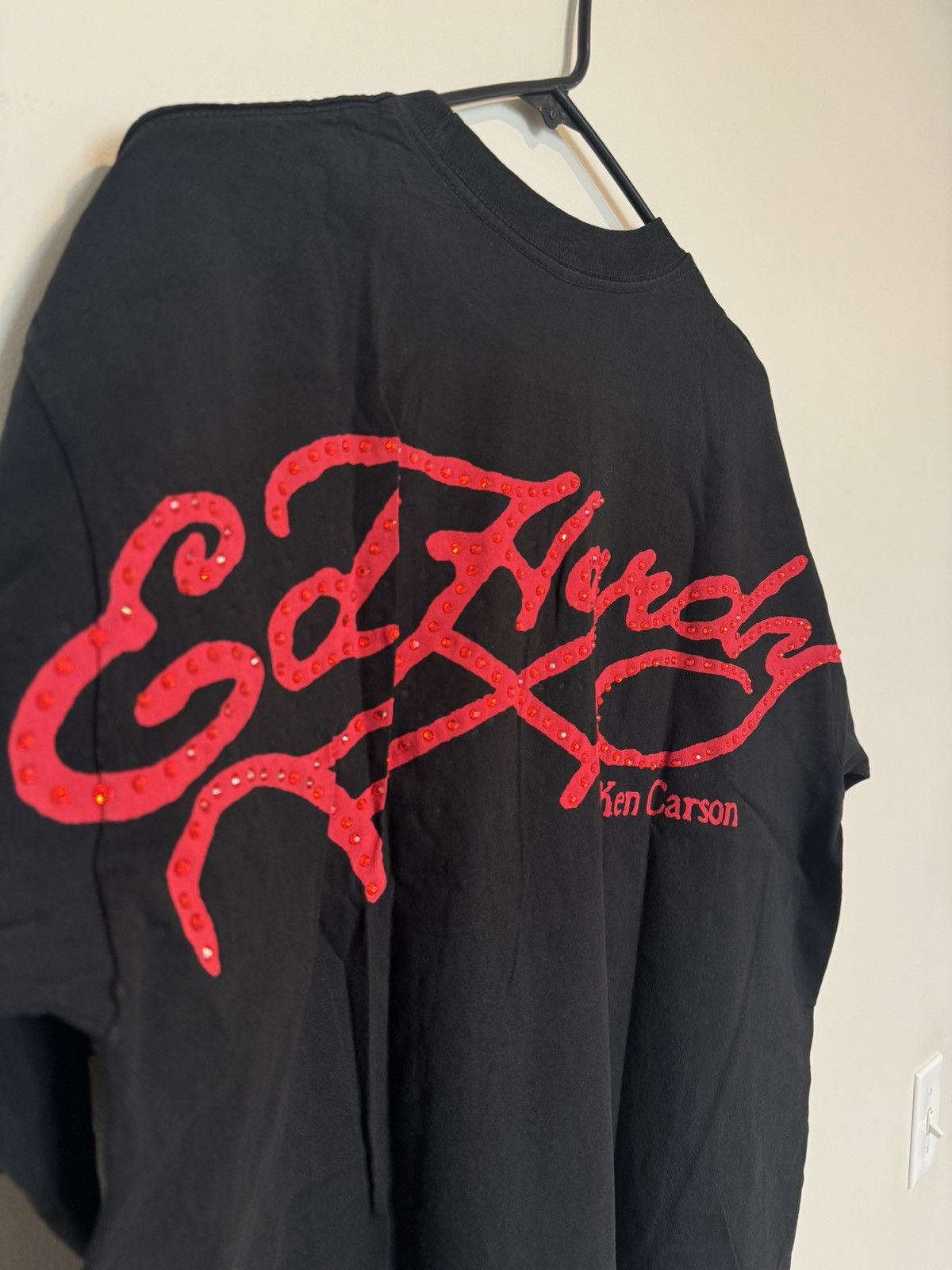 Complex × Ed Hardy × Ken Carson Ken Carson Ed Hardy ComplexCon Black and Red Rhinestone Tee Size US L / EU 52-54 / 3 - 6 Thumbnail