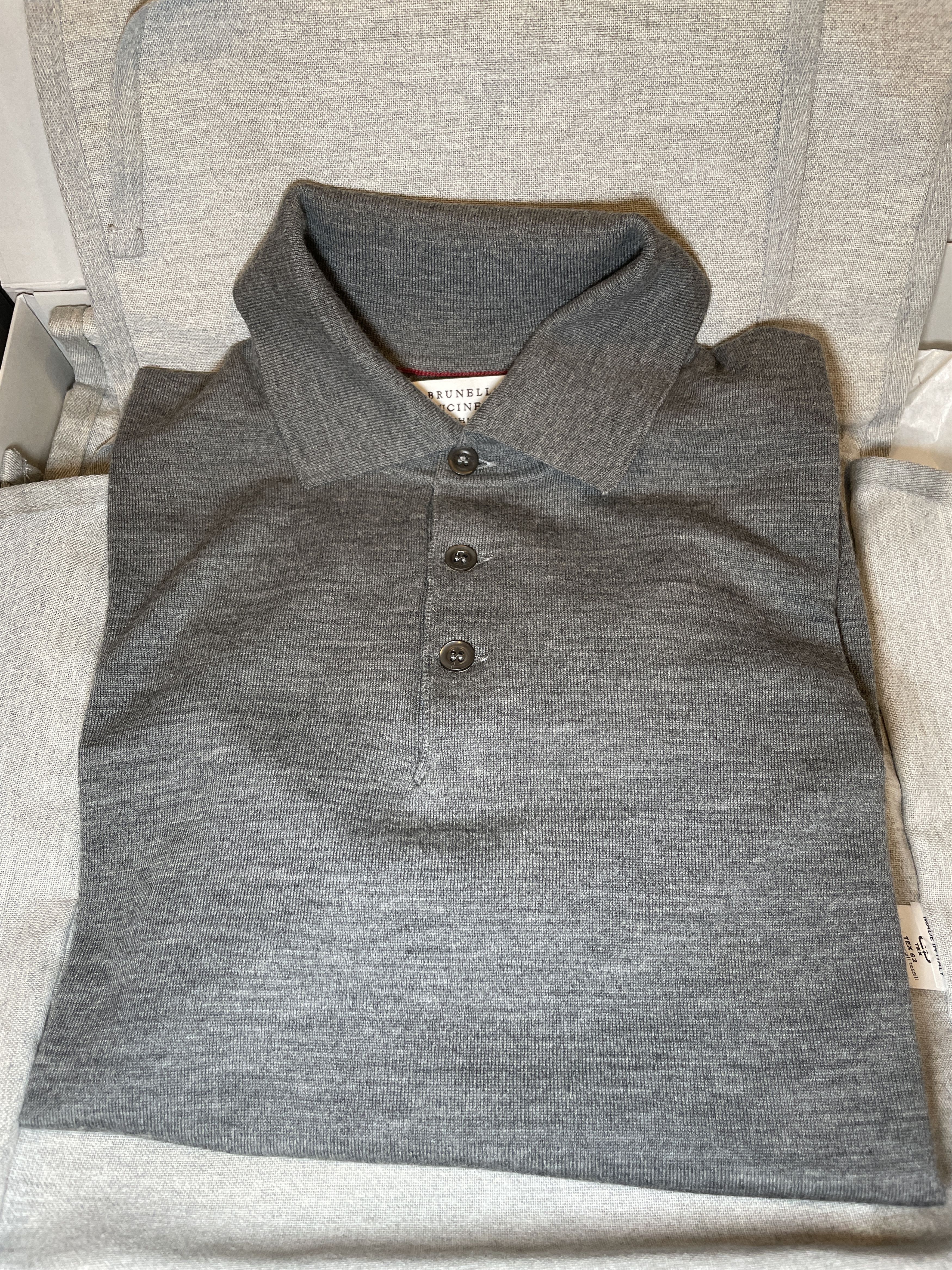 Brunello Cucinelli BRUNELLO CUCINELLI Wool Cashmere Three Button Polo Shirt Size US S / EU 44-46 / 1 - 3 Thumbnail
