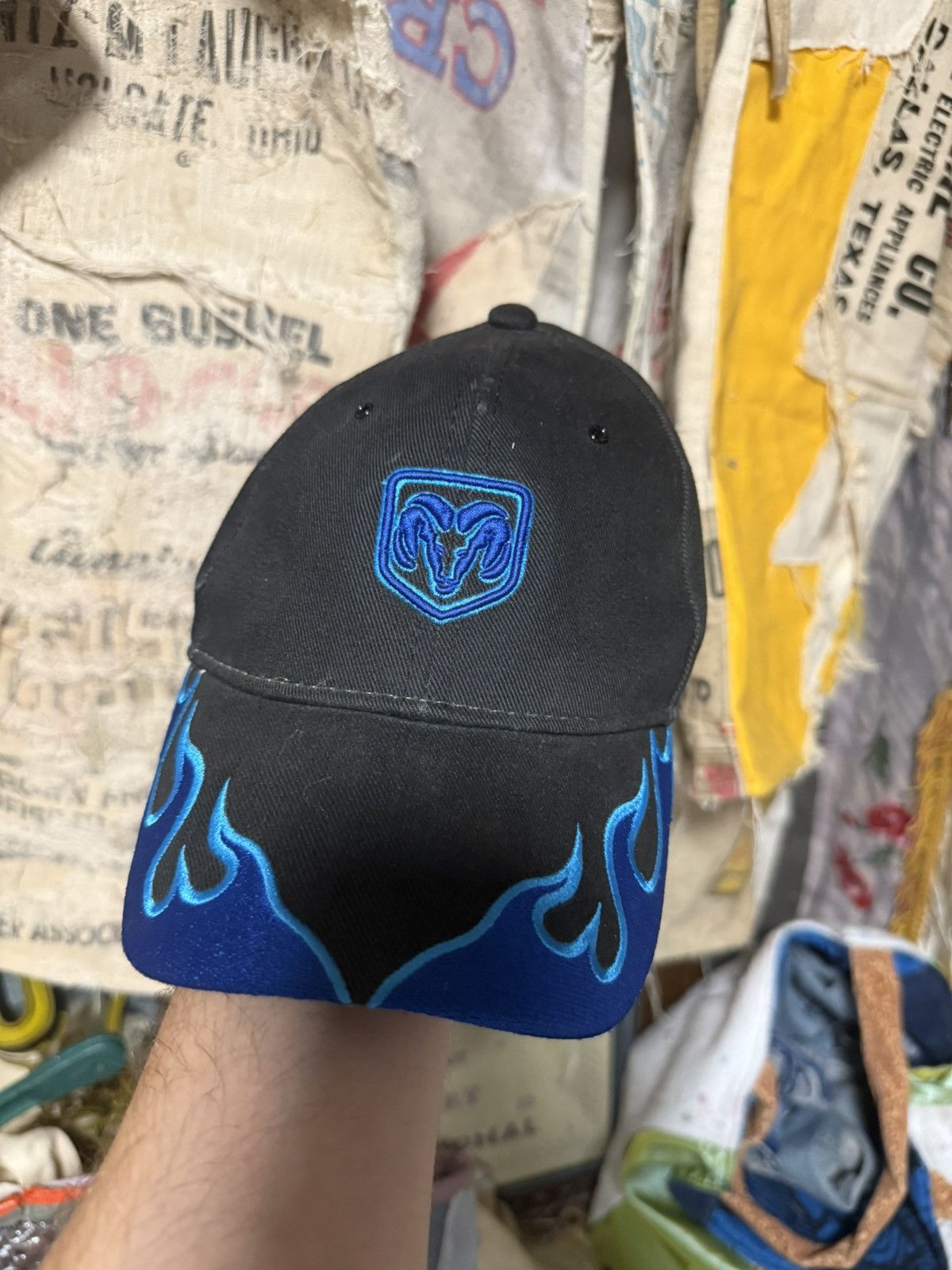 Vintage Rare Vintage Dodge Blue Flame Hat Size ONE SIZE - 2 Thumbnail