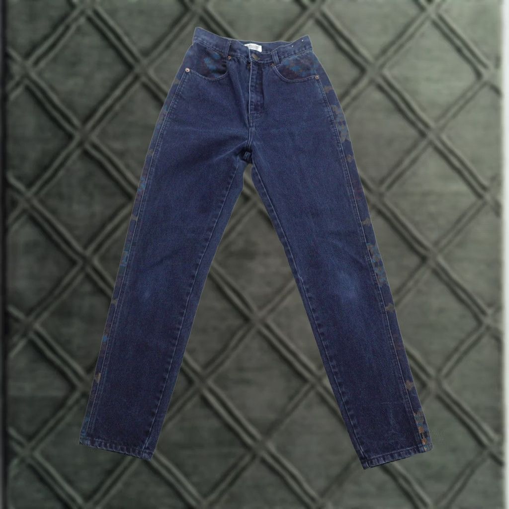 Jordache VINTAGE Jordache Womens Jeans 7 (7x29) Side Seam Camouflage Print Tapered Size 28" / US 6 / IT 42 - 1 Thumbnail