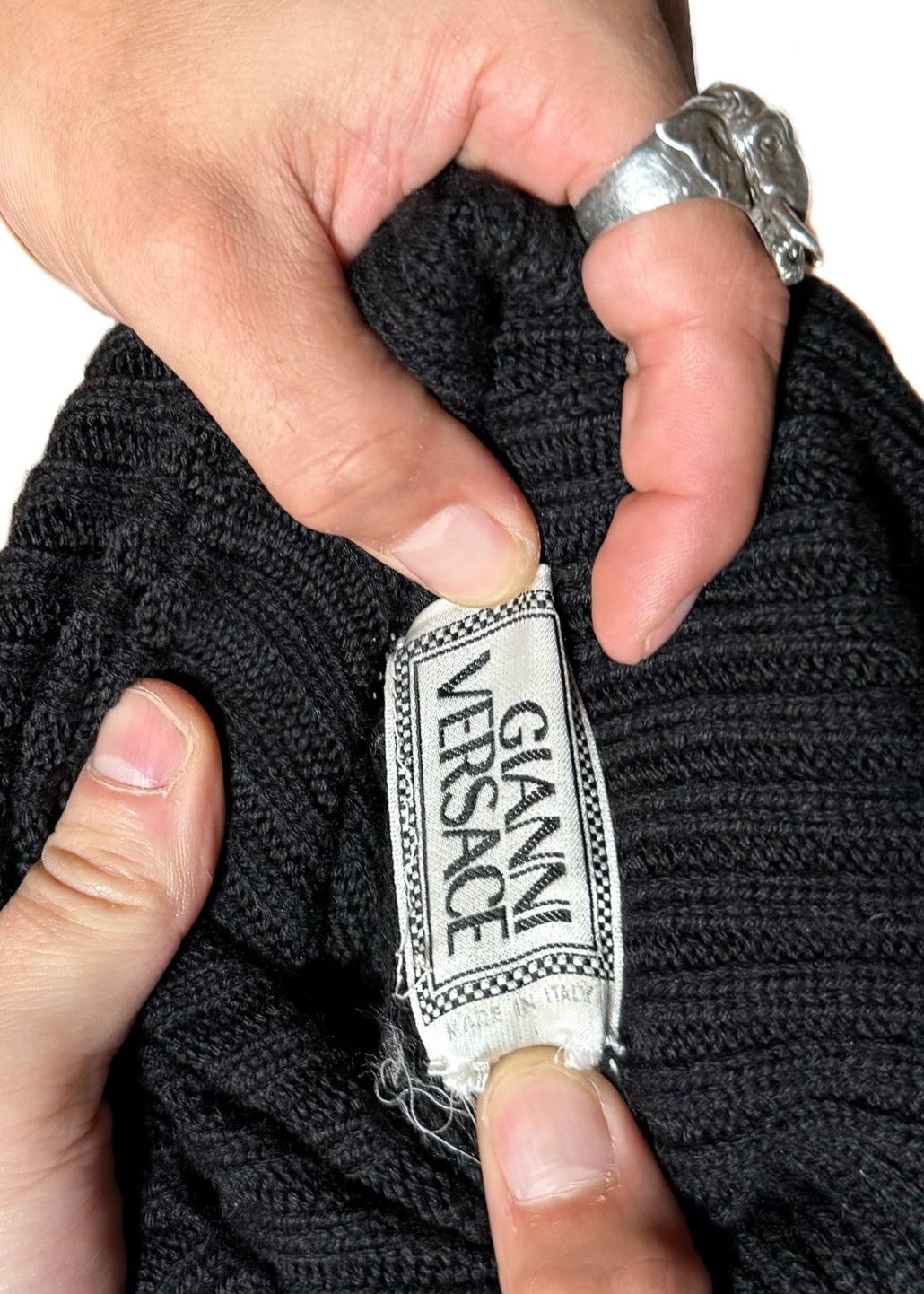 Versace Gianni Versace Vintage Black Dot Effect Turtleneck Sweater Size M / US 6-8 / IT 42-44 - 5 Thumbnail