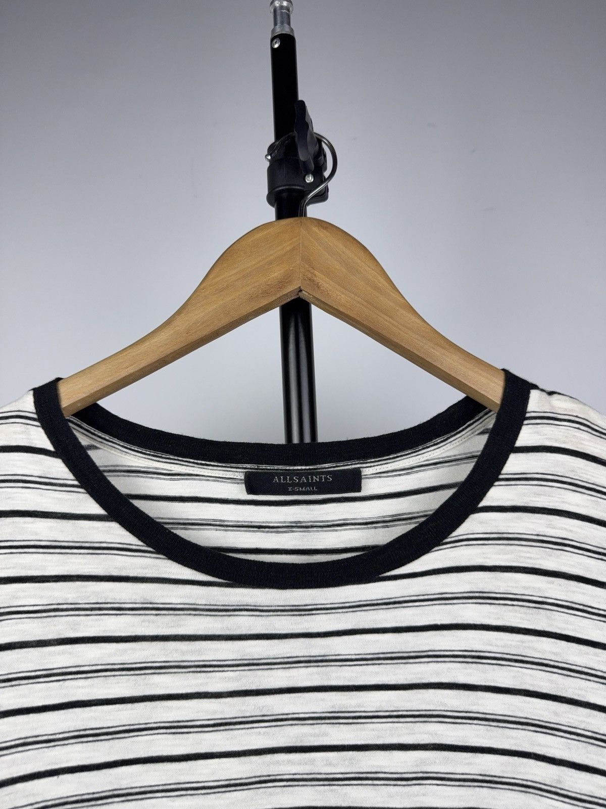 Allsaints AllSaints Striped Knotted Tee Minimalist Casual Top Size XS / US 0-2 / IT 36-38 - 3 Thumbnail