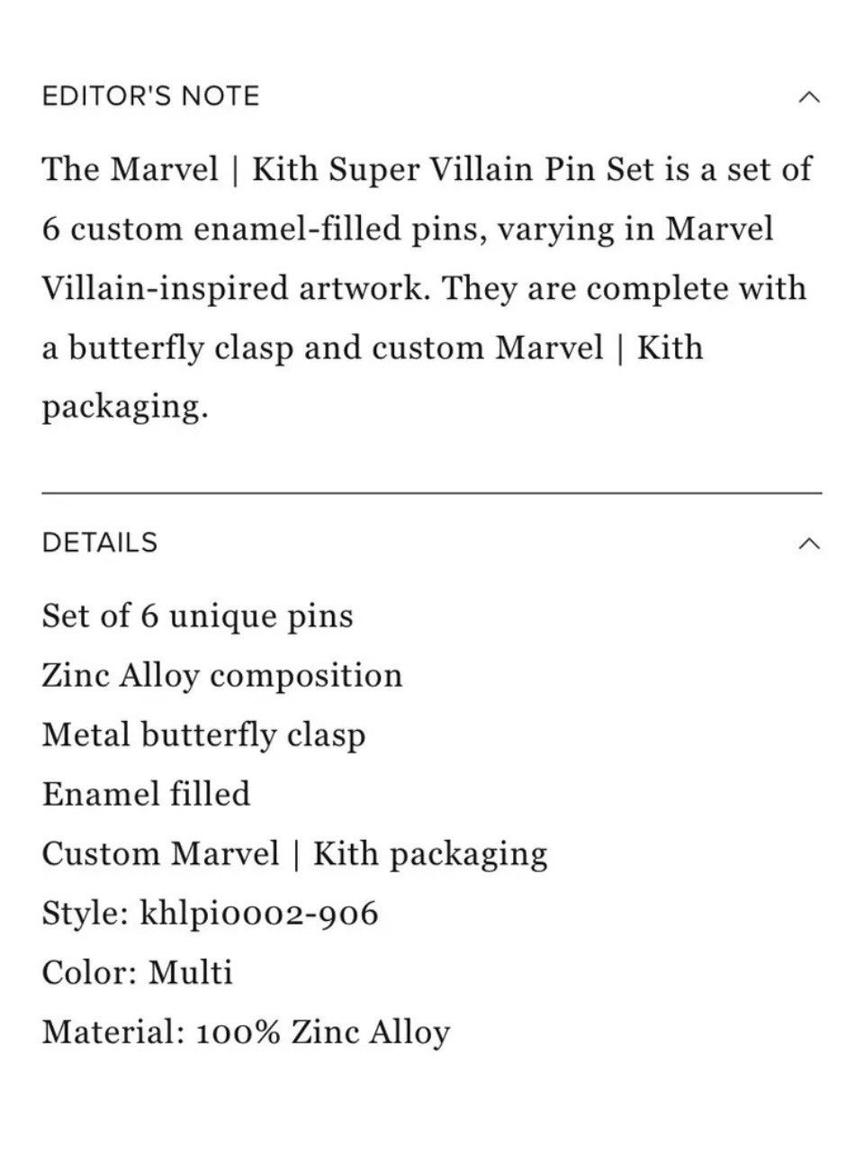 Kith × New Era Marvel x Kith Super Villain Pin Set 85th Marvel Collec Size ONE SIZE - 4 Thumbnail