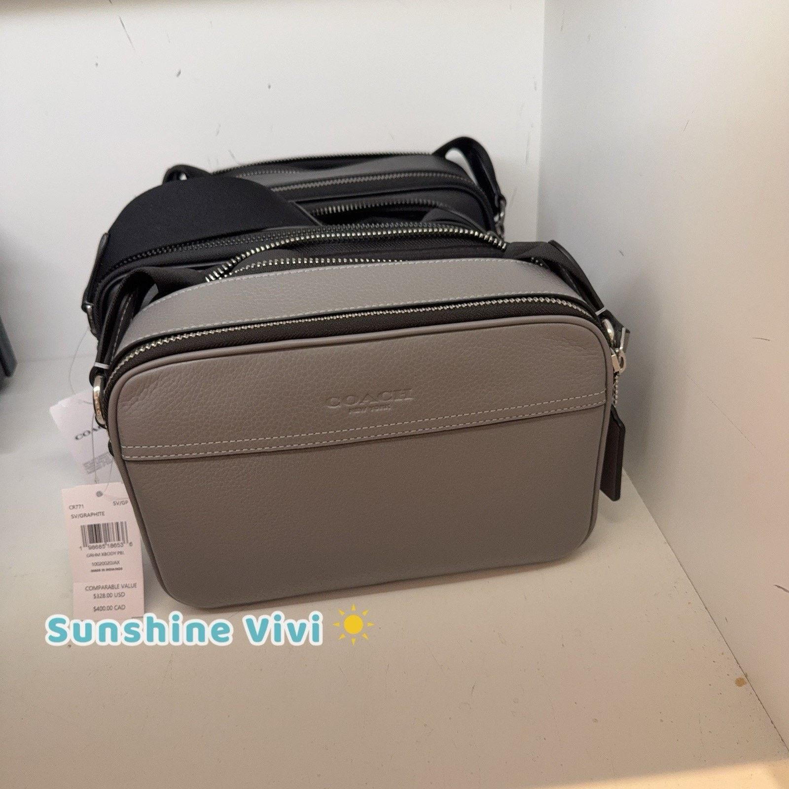 Coach NWT Coach Graham Crossbody Bag Leather CR771 Silver/Graphite Size ONE SIZE - 4 Thumbnail