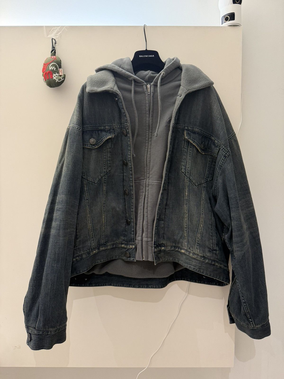 Balenciaga Balenciaga Layered Denim Hoodie Jacket Blue Size XS Size US S / EU 44-46 / 1 - 1 Thumbnail