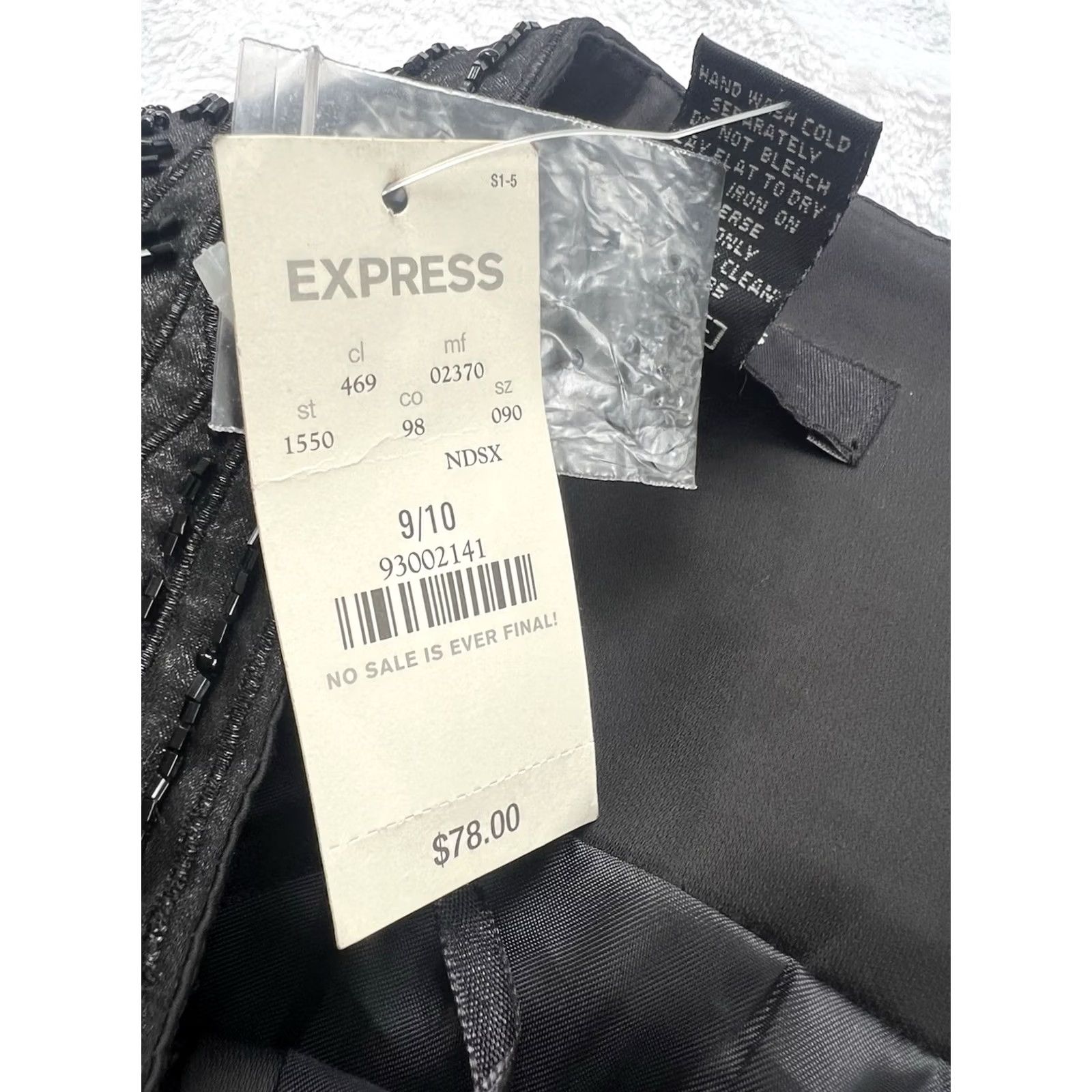 Express VINTAGE EXPRESS Black Beaded Waist Wrap Skirt Cotton Blend Washable 9/10 Womens Size 32" / US 10 / IT 46 - 5 Thumbnail