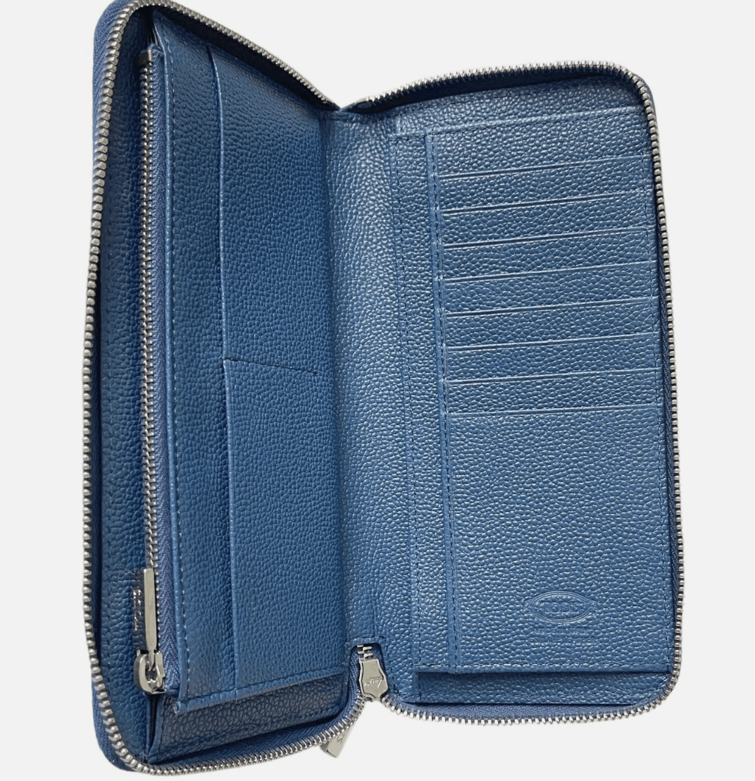 Tod's Tod's Italy Blue Zip Continental Wallet, XAMQCHA1400GPA7Q11 Size ONE SIZE - 2 Thumbnail