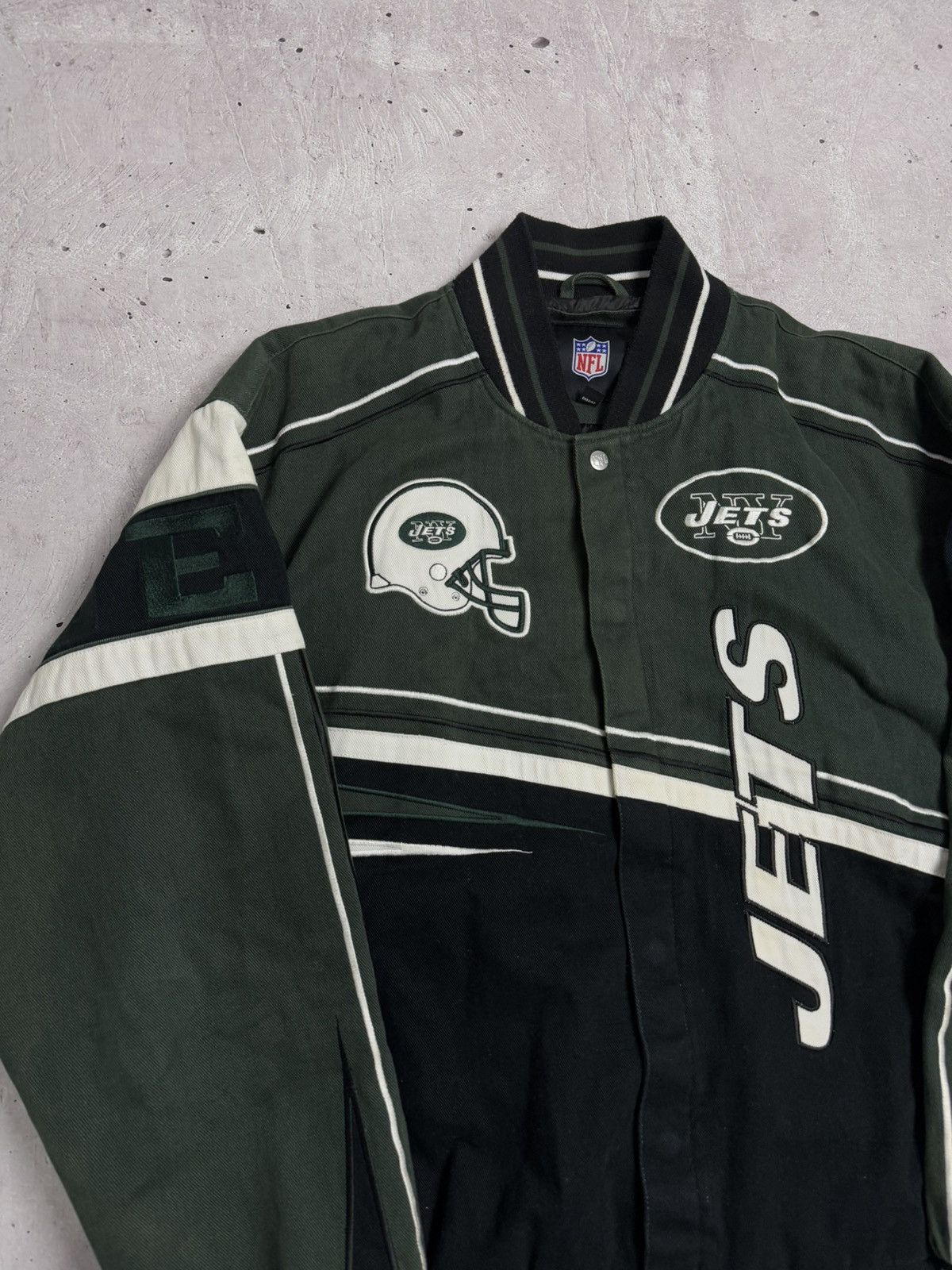 NFL Vintage New York Jets NFL Bomber Jacket 90s Size US XXL / EU 58 / 5 - 5 Thumbnail