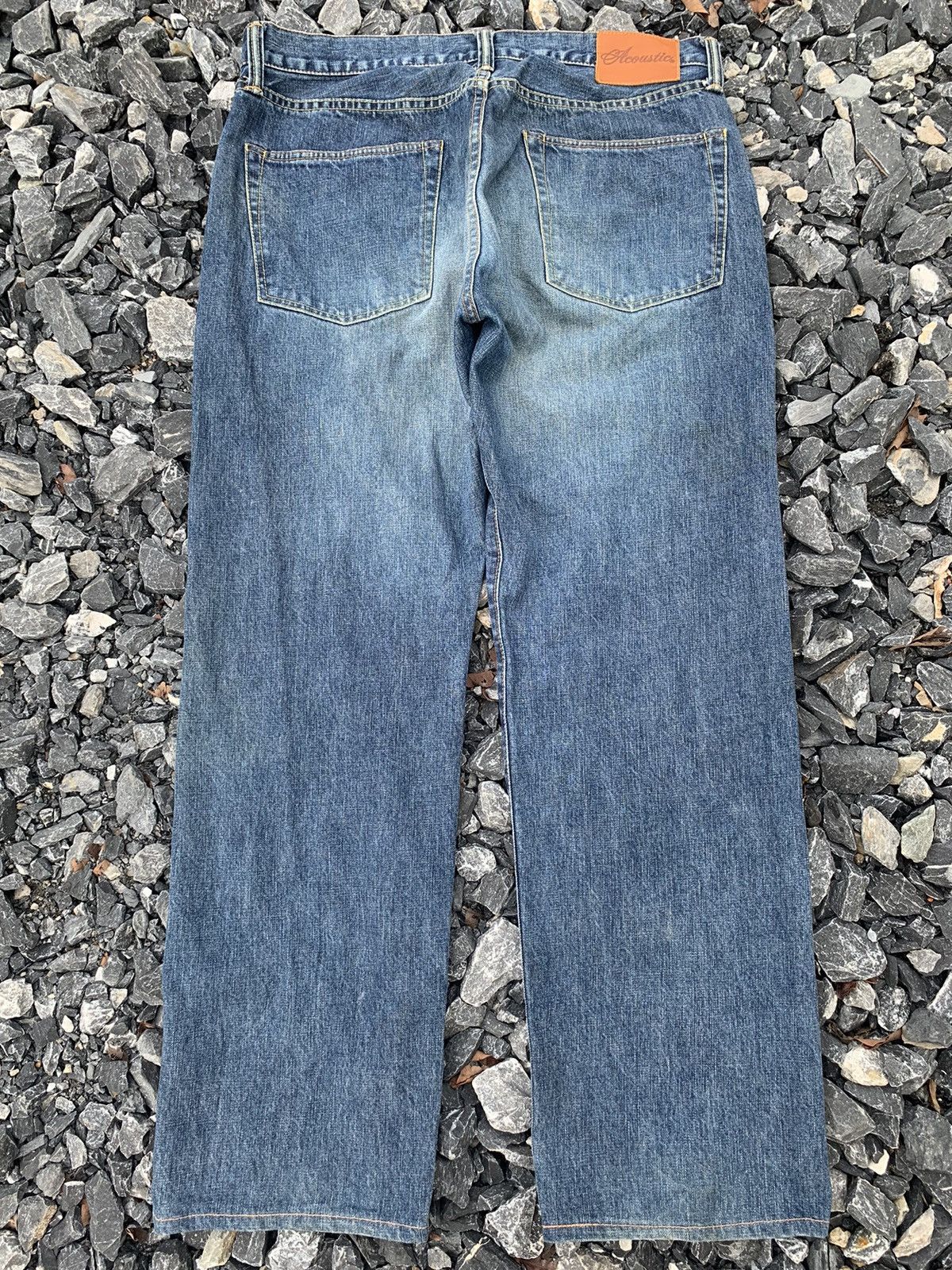 Japanese Brand ACOUSTIC SELVEDGE BUTTON FLY JAPANESE FADED DISTRESSED DENIM Size US 36 / EU 52 - 3 Thumbnail