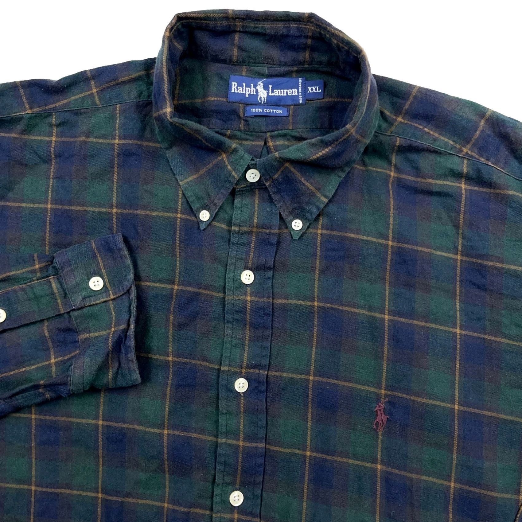 Ralph Lauren Ralph Lauren Button-Up Flannel Shirt Men 2XL Blue Green Plaid Blackwatch Pony Shirt Size US XXL / EU 58 / 5 - 2 Thumbnail